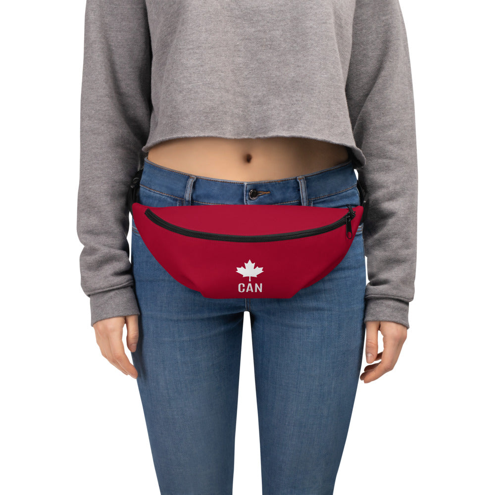 Fanny Pack "CAN" Maple Leaf in Barn Red