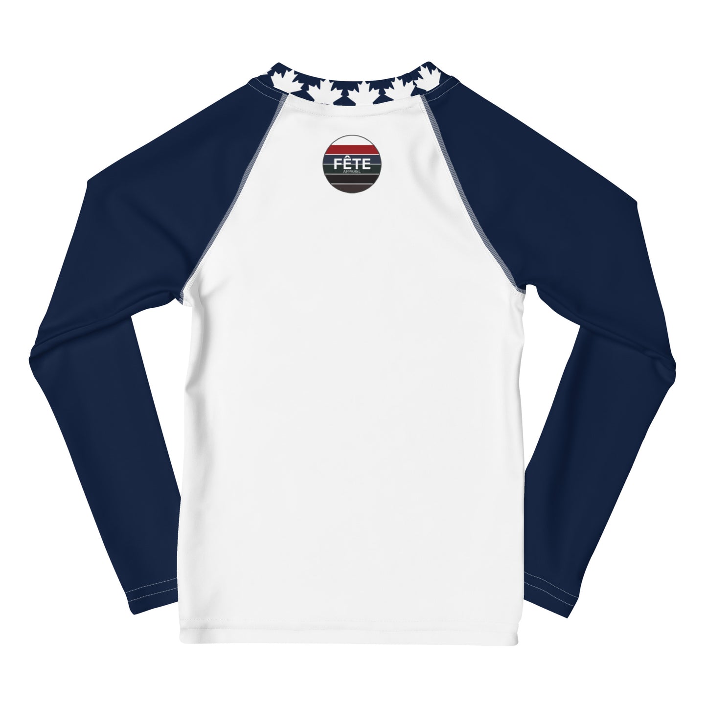 Children's Long-Sleeved Sun Shirt Maple Leaf in French Navy