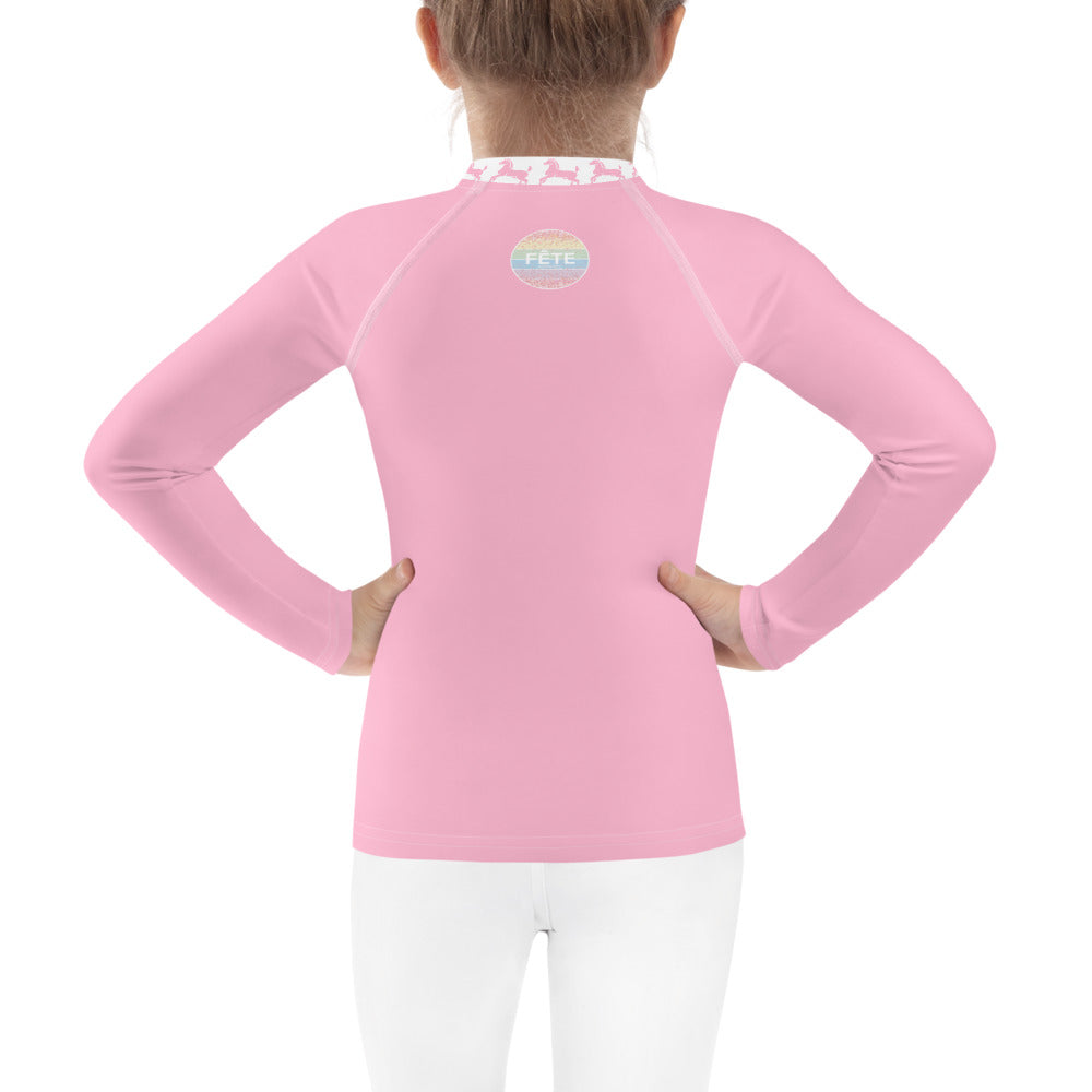 Children's Long-Sleeved Sun Shirt Equestrian in Cotton Candy