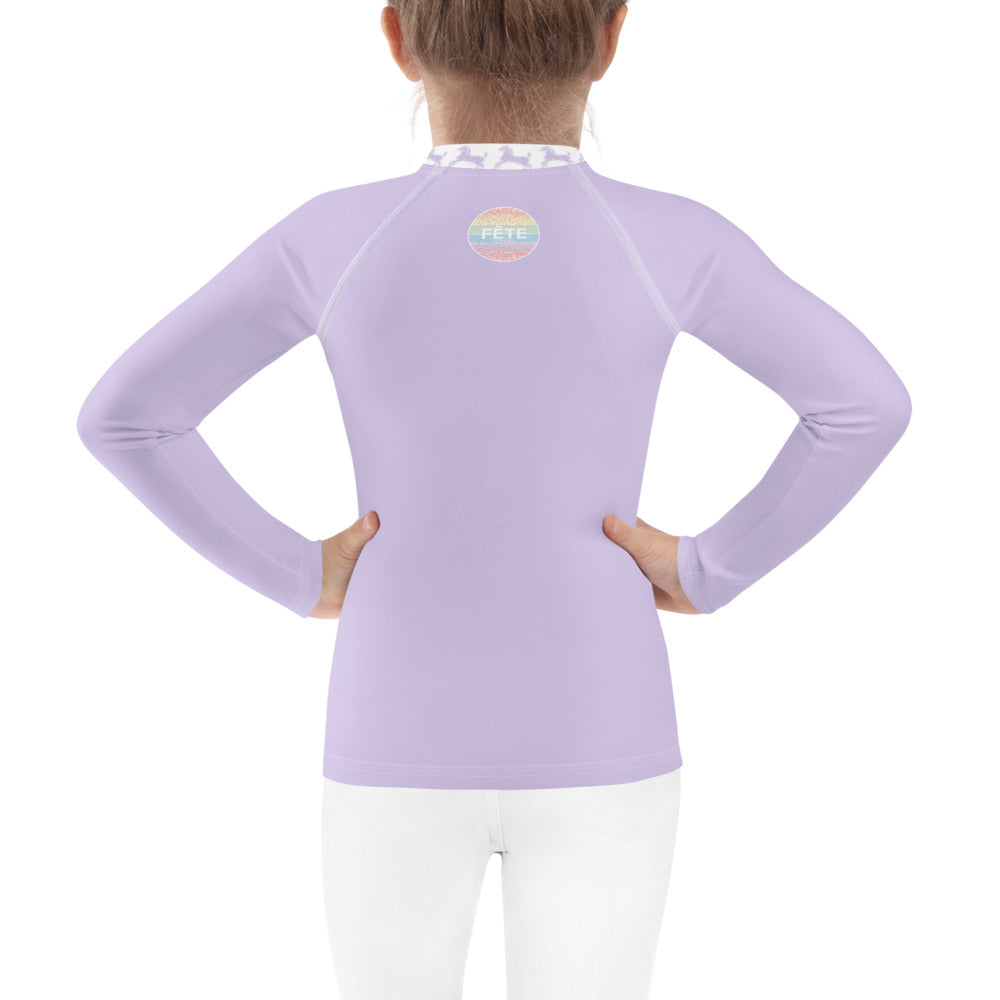 Children's Long-Sleeved Sun Shirt Equestrian in Grape Taffy