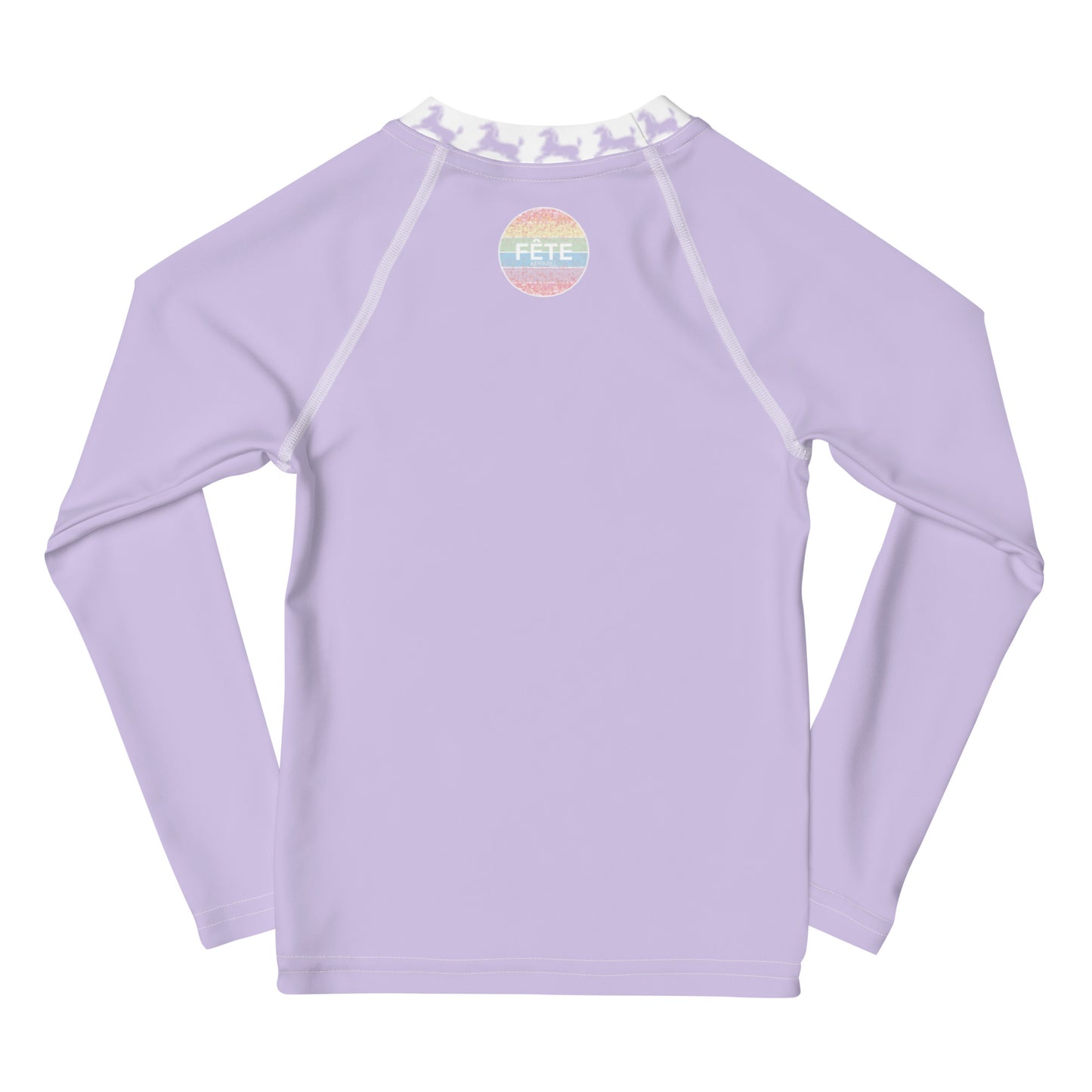 Children's Long-Sleeved Sun Shirt Equestrian in Grape Taffy