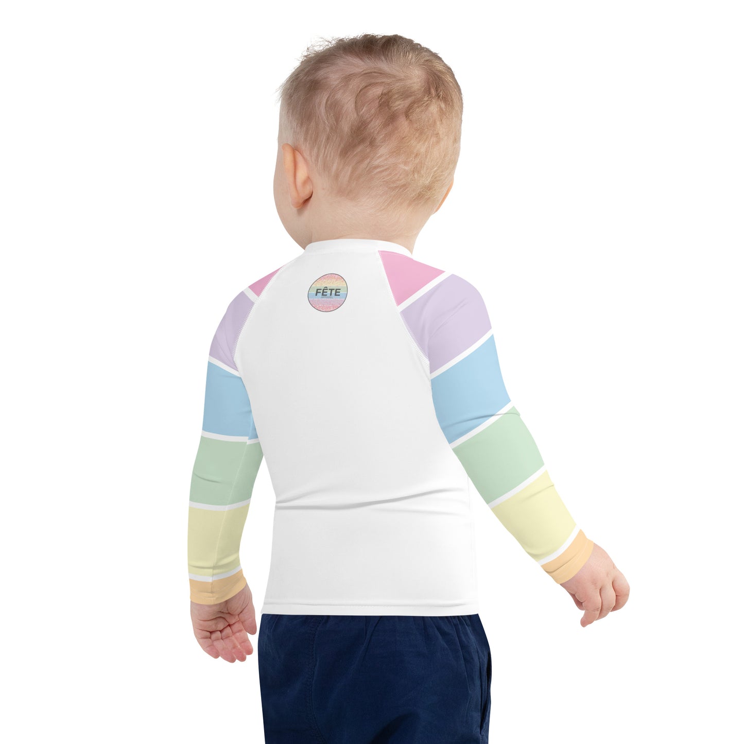 Children's Long-Sleeved Sun Shirt "BORN TO RIDE" in Fun Fetti Colours