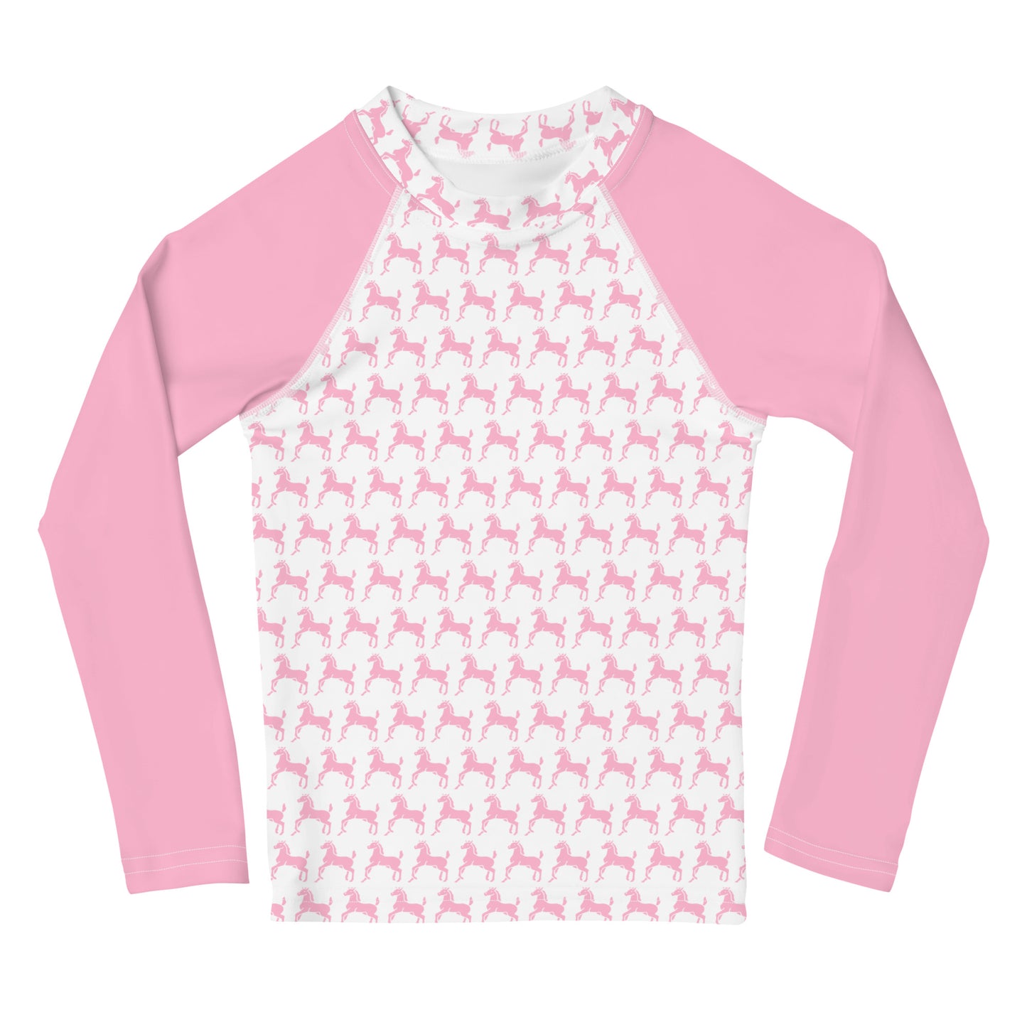 Children's Long-Sleeved Sun Shirt Equestrian in Cotton Candy