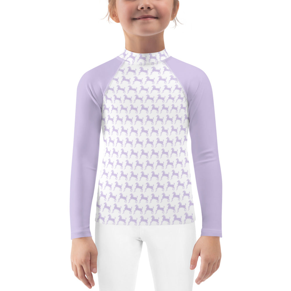 Children's Long-Sleeved Sun Shirt Equestrian in Grape Taffy