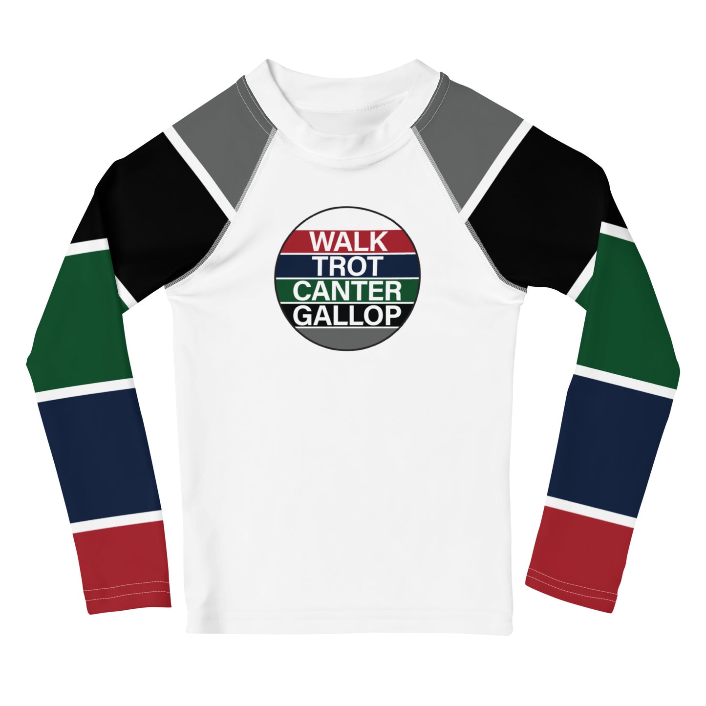 Children's Long-Sleeved Sun Shirt "WALK TROT CANTER GALLOP" in Francis XI Classic Colours