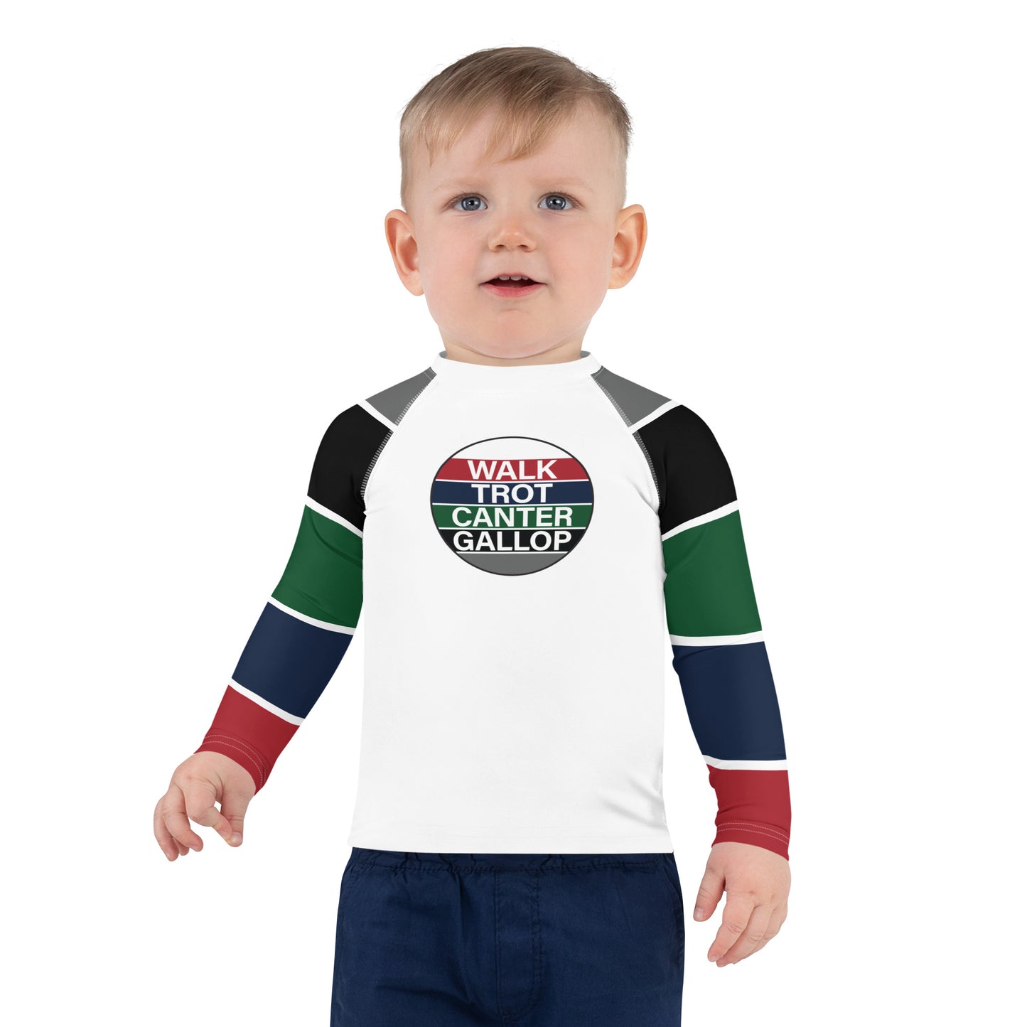 Children's Long-Sleeved Sun Shirt "WALK TROT CANTER GALLOP" in Francis XI Classic Colours