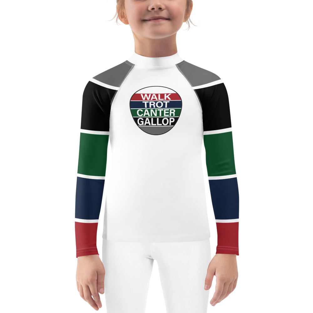 Children's Long-Sleeved Sun Shirt "WALK TROT CANTER GALLOP" in Francis XI Classic Colours