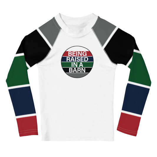 Children's Long-Sleeved Sun Shirt "BEING RAISED IN A BARN" in Francis XI Classic Colours