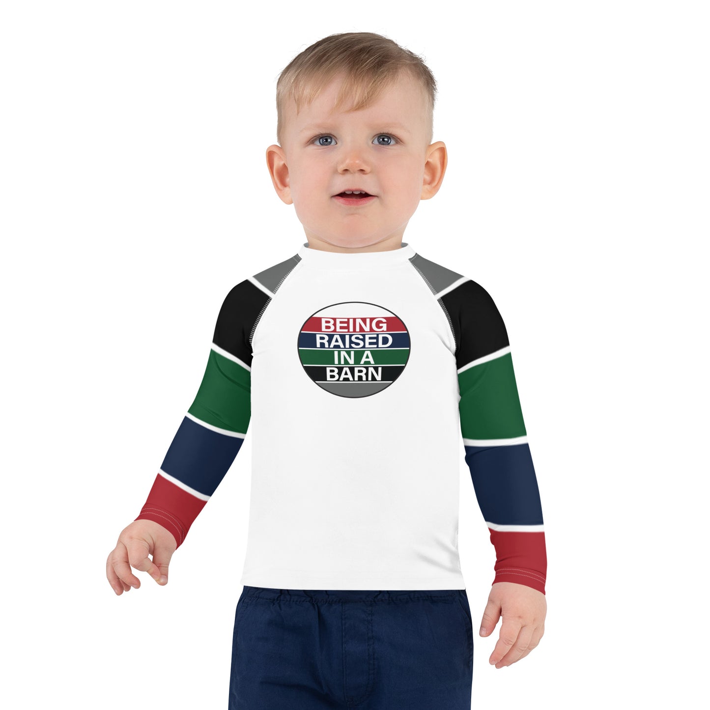 Children's Long-Sleeved Sun Shirt "BEING RAISED IN A BARN" in Francis XI Classic Colours