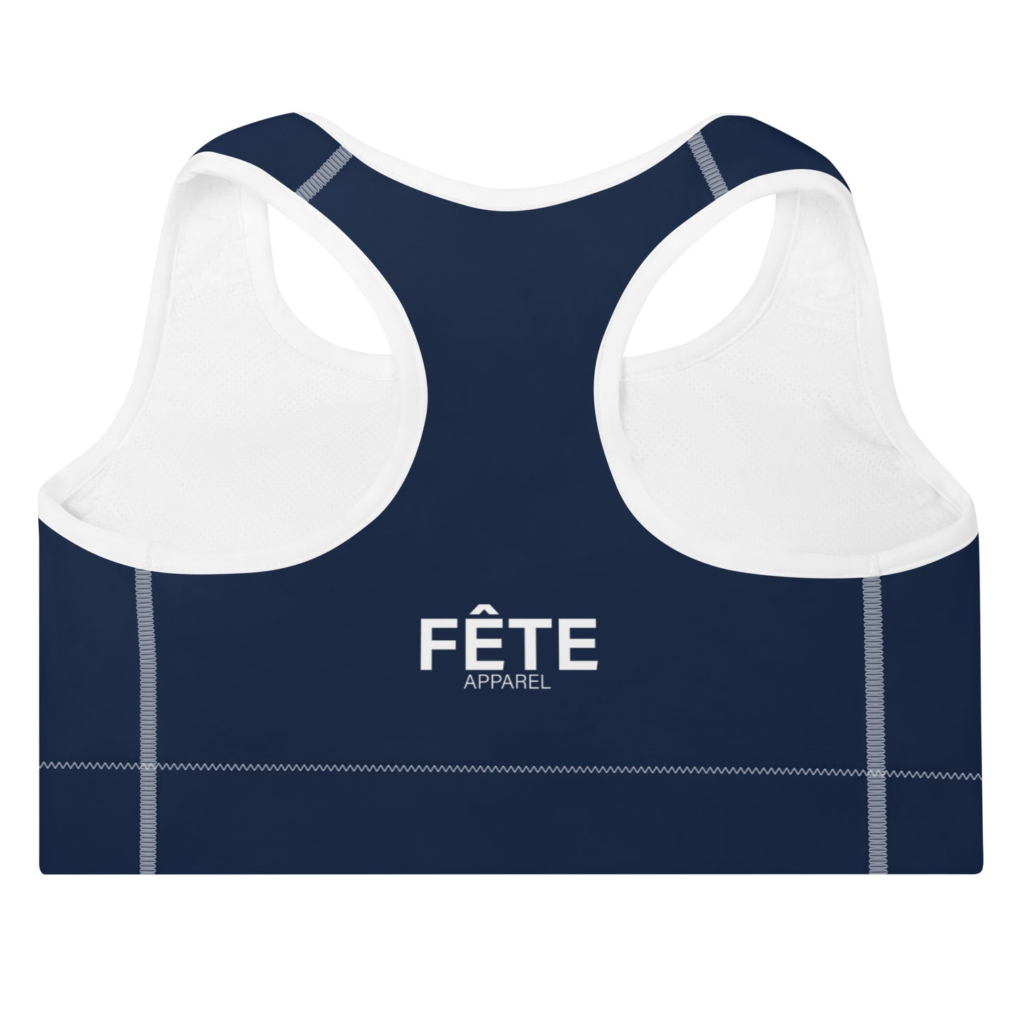 Women's Sports Bra in French Navy & Classic White