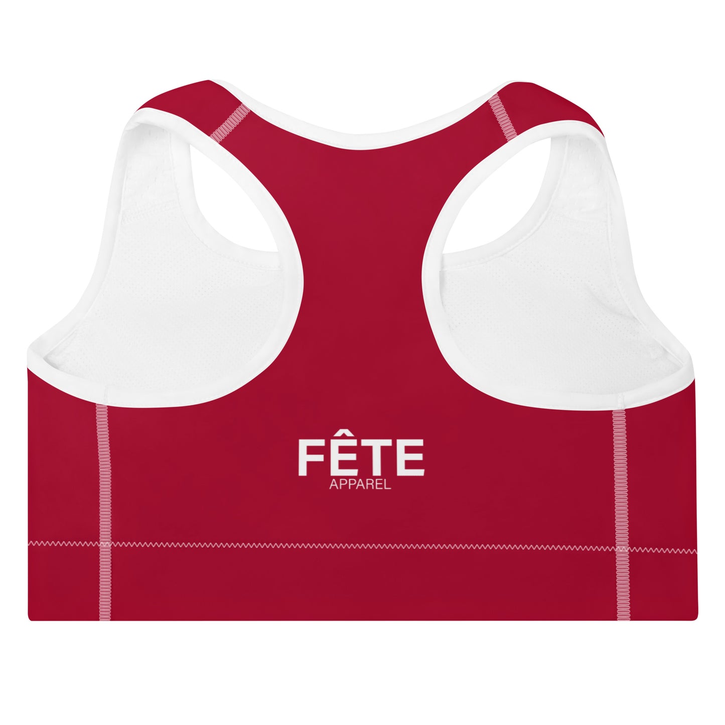 Women's Sports Bra in Barn Red & Classic White