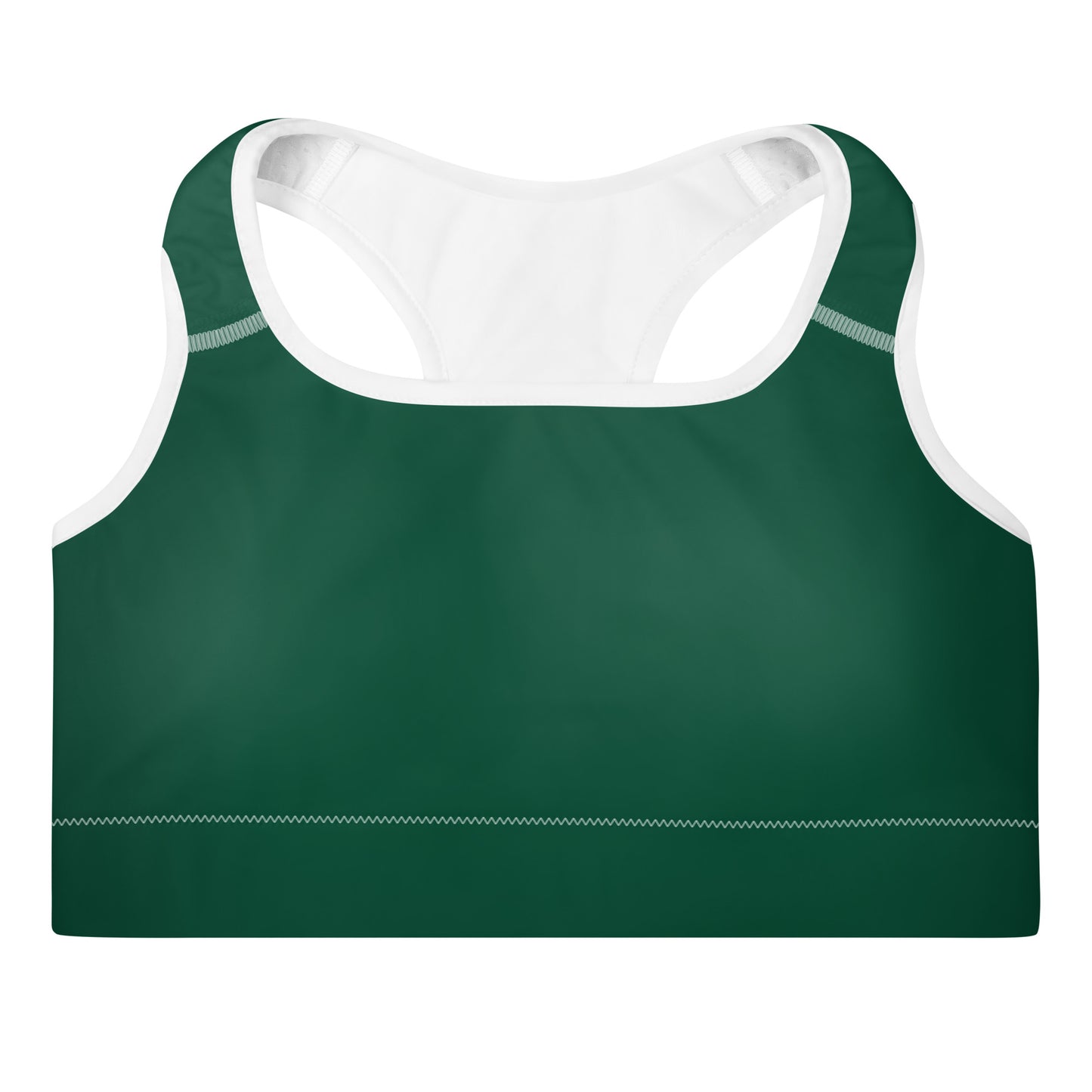 Women's Sports Bra in Racing Green & Classic White