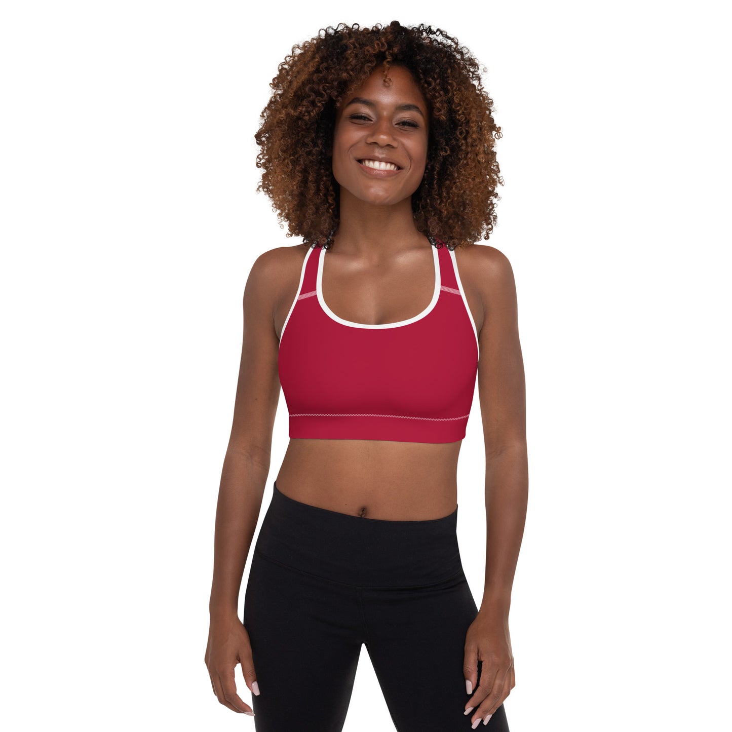 Women's Sports Bra in Barn Red & Classic White