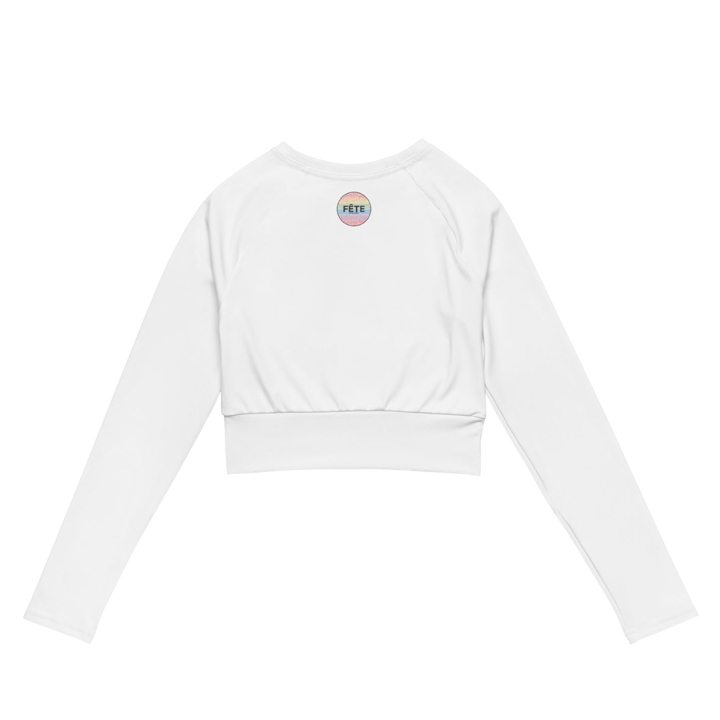 Women's Long-Sleeved Crop Top in Fun Fetti Colours