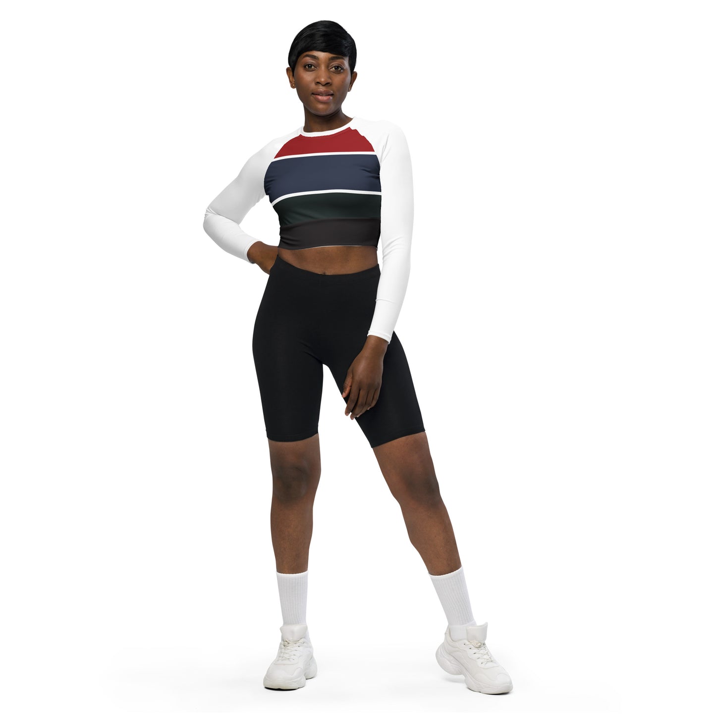 Women's Long-Sleeved Crop Top in Francis XI Classic Colours