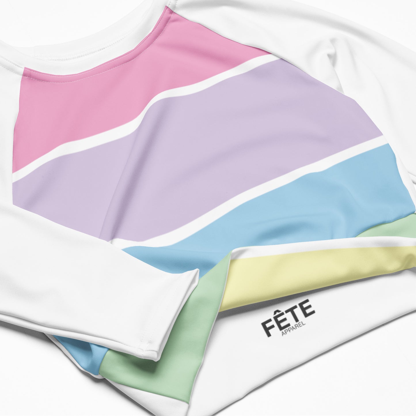 Women's Long-Sleeved Crop Top in Fun Fetti Colours