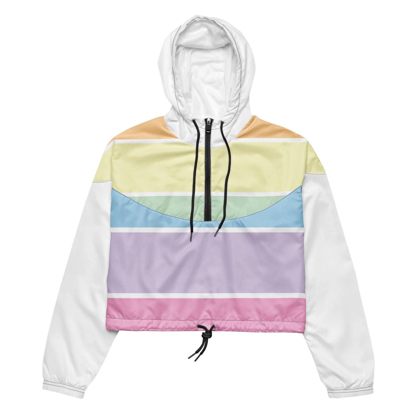 Women’s Cropped Windbreaker in Fun Fetti Colours with White or Black Trim
