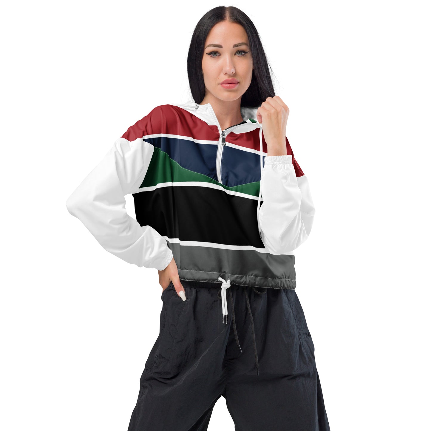 Women’s Cropped Windbreaker in Francis XI Classic Colours with White or Black Trim