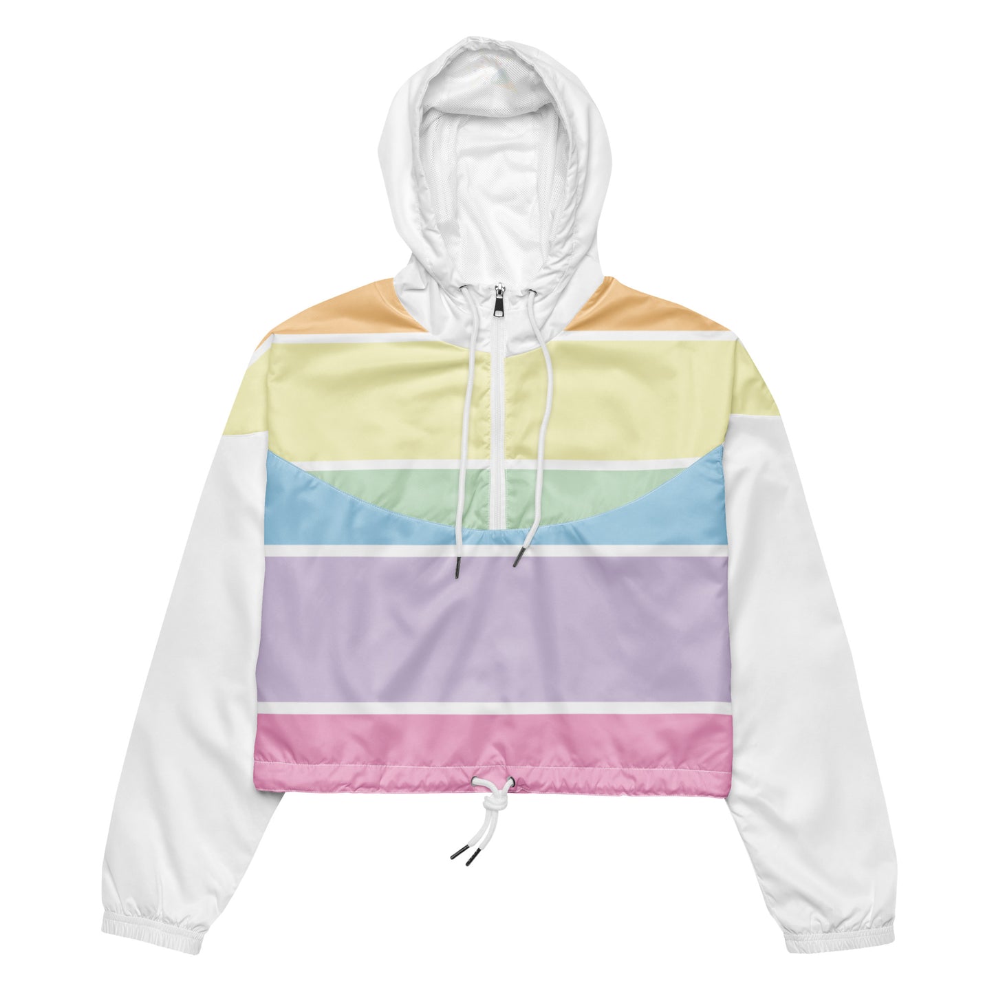 Women’s Cropped Windbreaker in Fun Fetti Colours with White or Black Trim