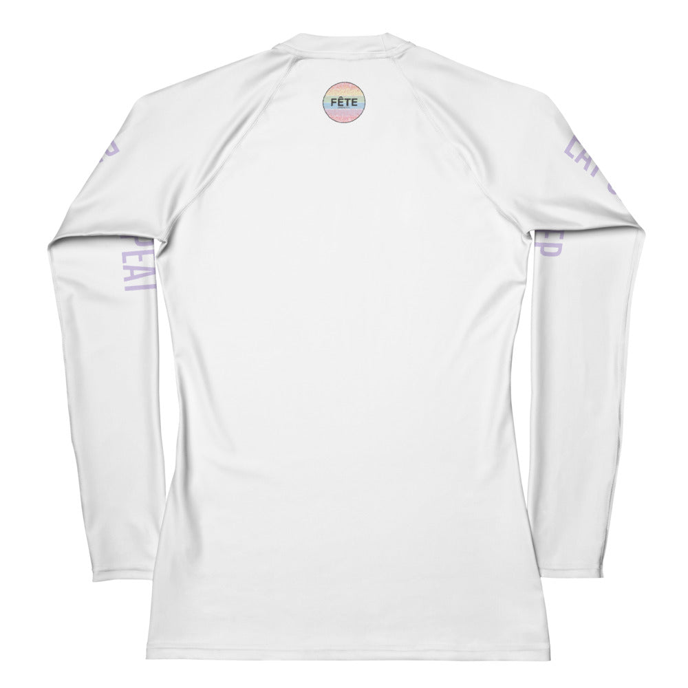 Women's Long-Sleeved Sun Shirt "EAT SLEEP RIDE REPEAT" in Fun Fetti Colours
