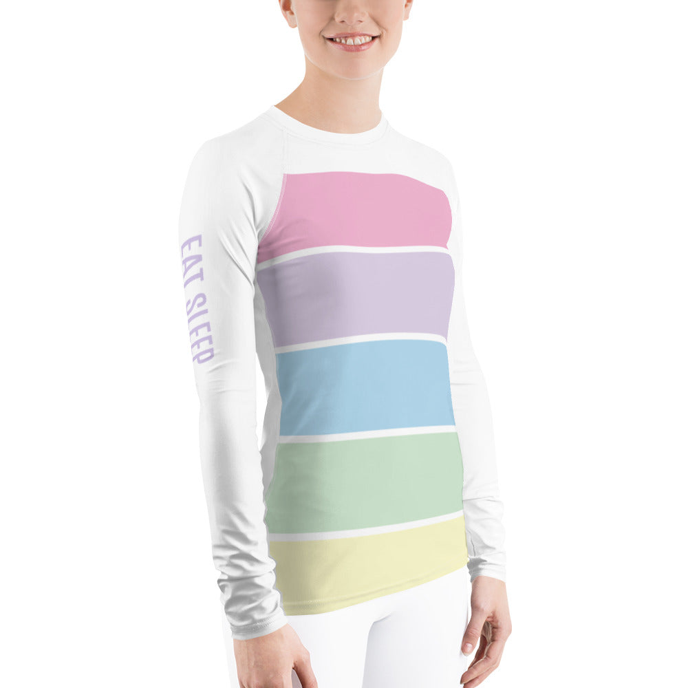 Women's Long-Sleeved Sun Shirt "EAT SLEEP RIDE REPEAT" in Fun Fetti Colours