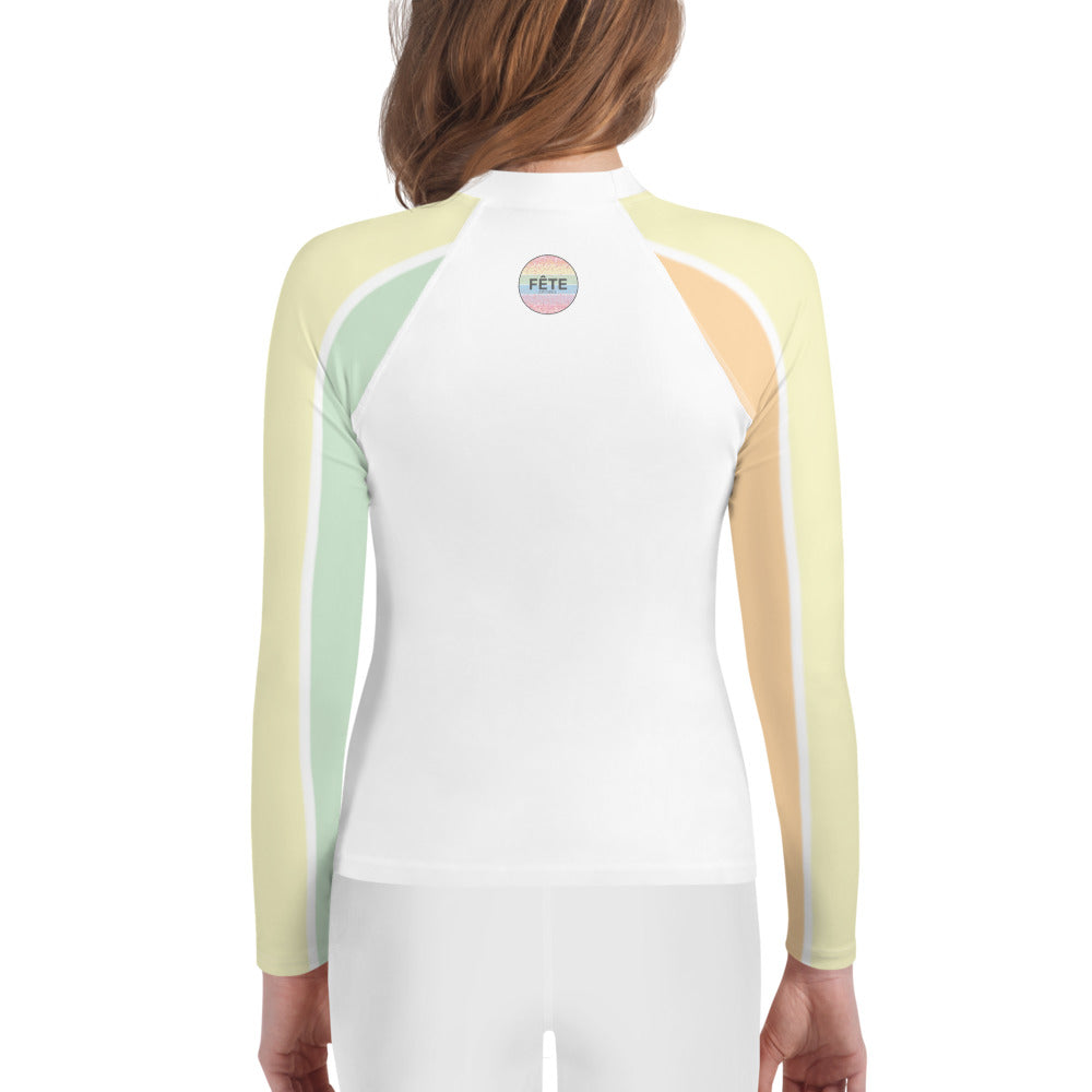 Youth Long-Sleeved Sun Shirt "I LOVE SCHOOLING" in Frozen Lemonade, Peach Creamsicle & Sour Apple