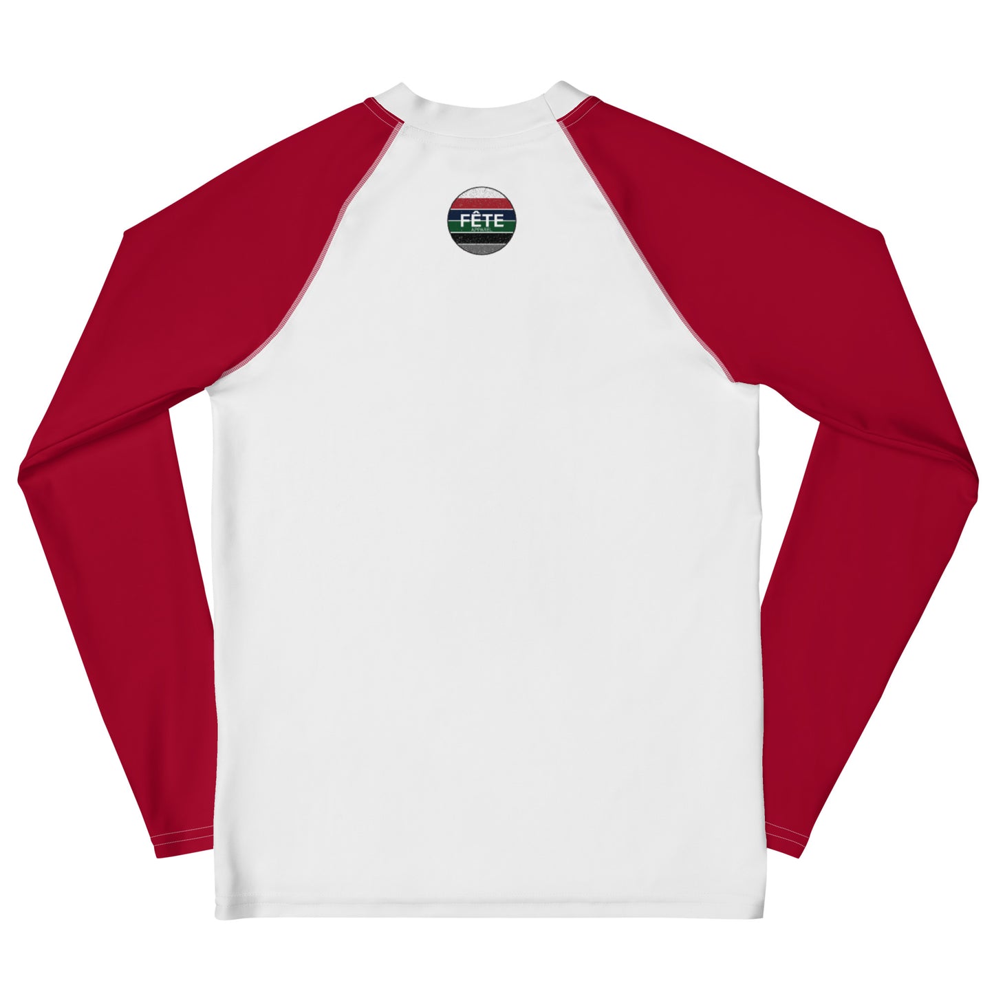 Youth Long-Sleeved Sun Shirt Maple Leaf in Classic White & Barn Red