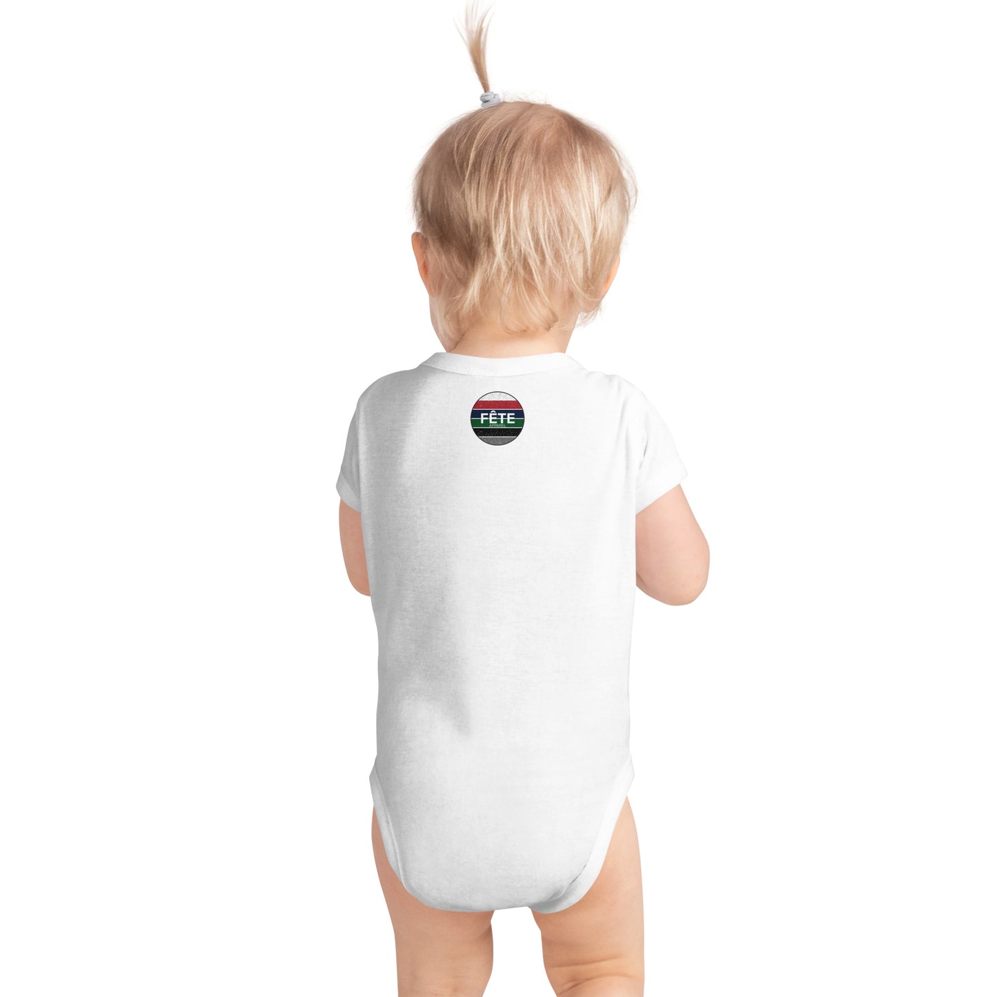 Infant Onesie "RAISED IN A BARN" Embroidered in Storm Grey on Basic Black, Heather Grey or Classic White