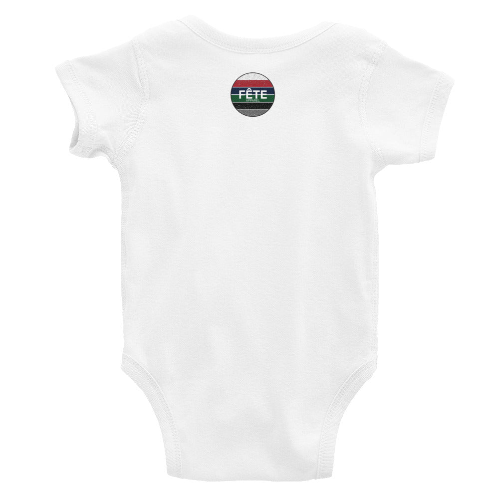 Infant Onesie "RAISED IN A BARN" Embroidered in Storm Grey on Basic Black, Heather Grey or Classic White