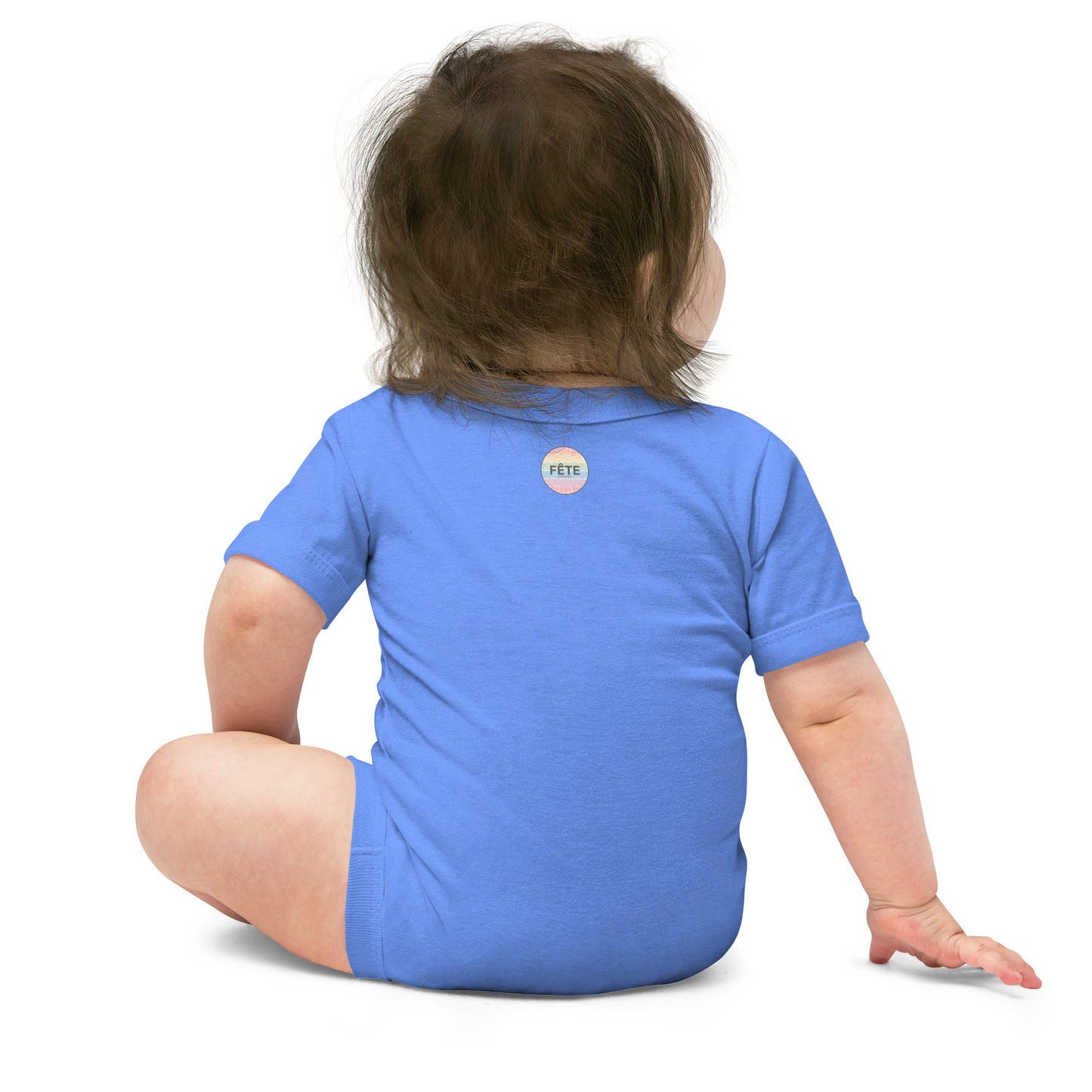Infant Onesie "SOLACE STABLES" Embroidered in Storm Grey on Classic White, Pink, or Blue