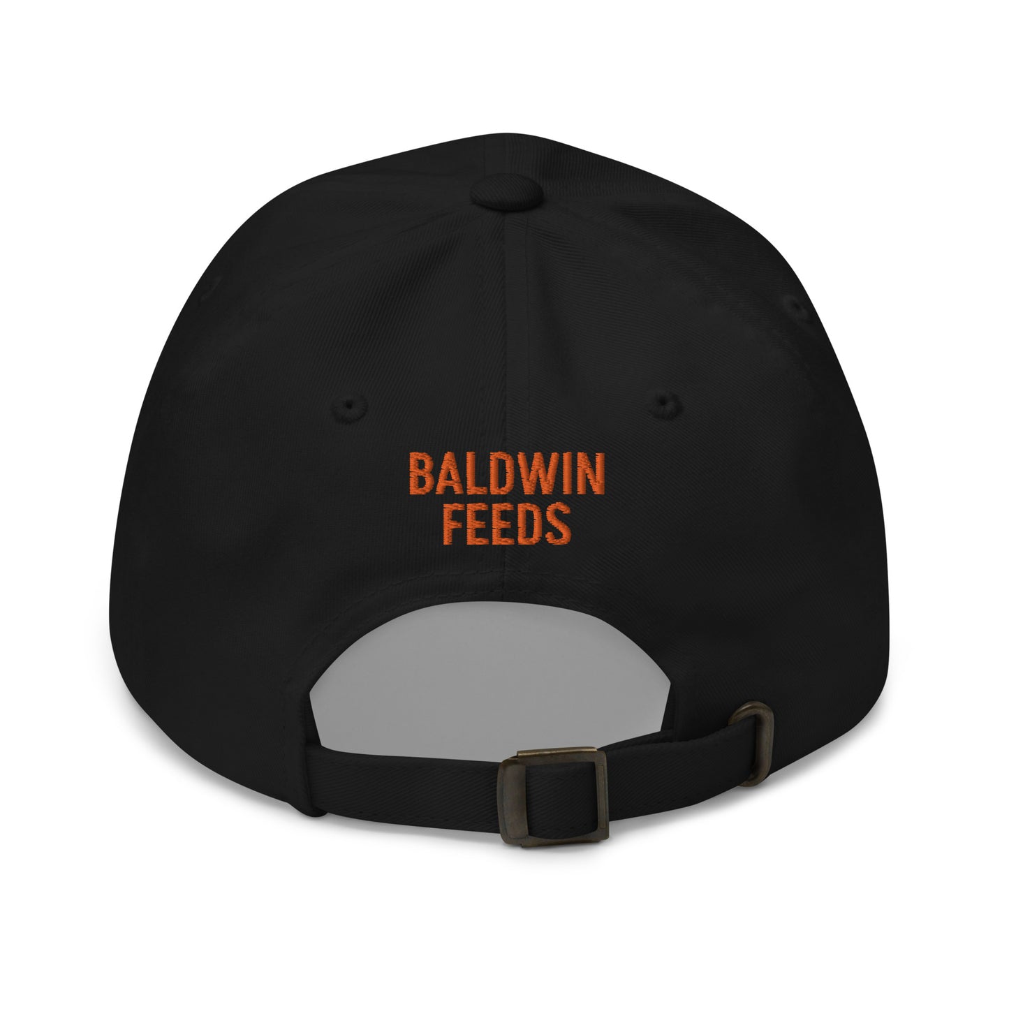 Adjustable Cap "PERFECTLY RAW" Embroidered in Pumpkin Orange on Basic Black or Classic White