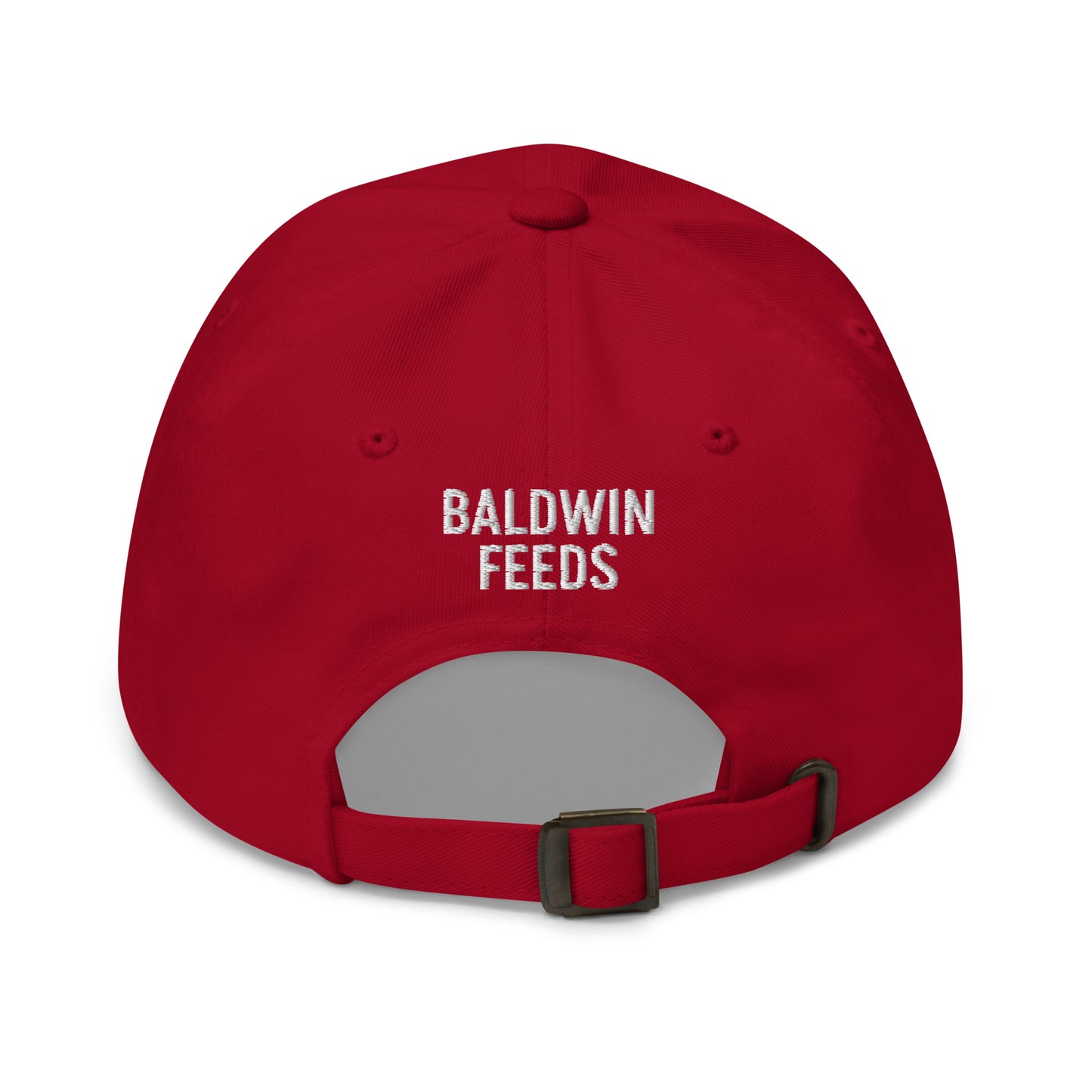 Adjustable Cap "PERFECTLY RAW" Embroidered in Classic White on Basic Black, French Navy, Barn Red, Polo Green or Storm Grey