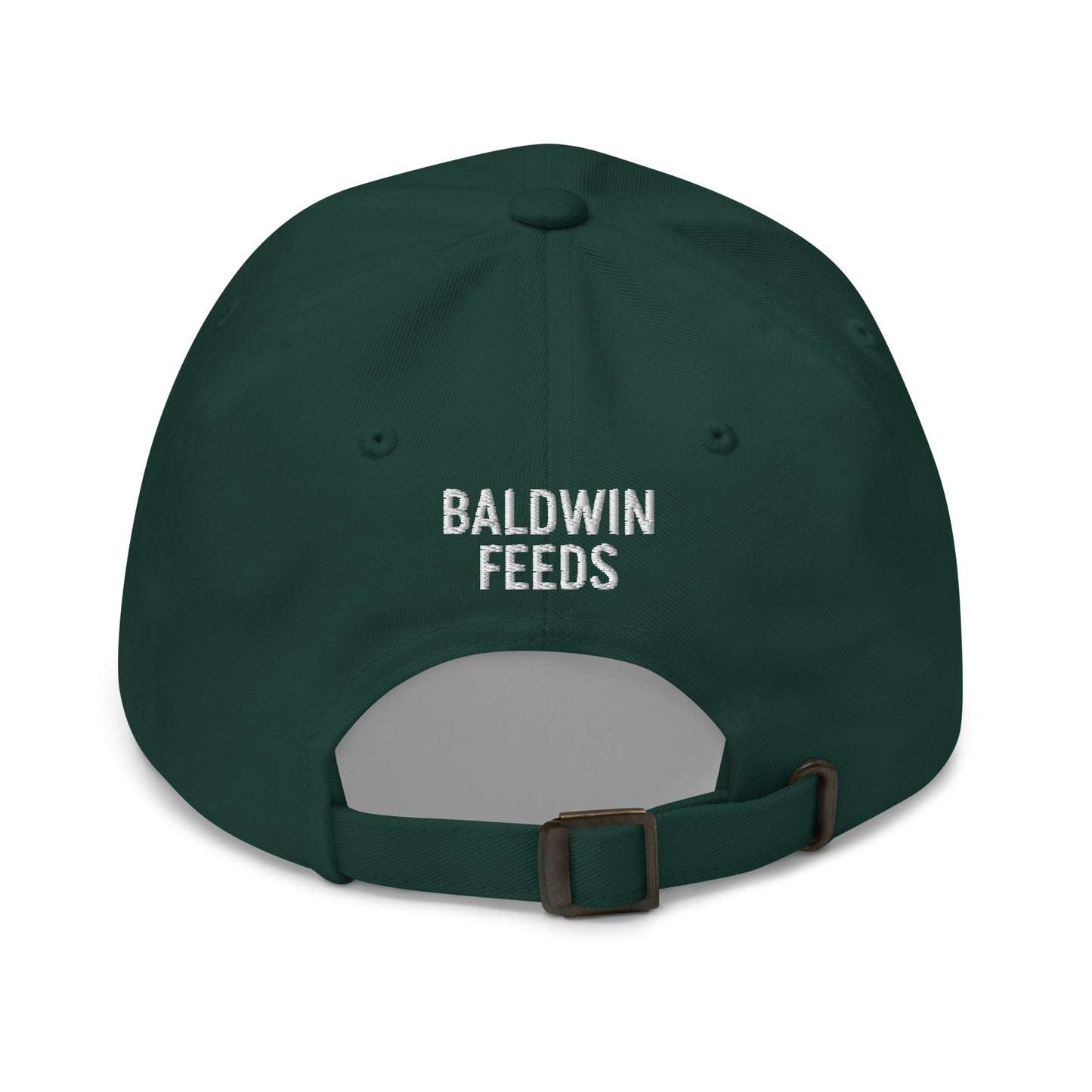 Adjustable Cap "PERFECTLY RAW" Embroidered in Classic White on Basic Black, French Navy, Barn Red, Polo Green or Storm Grey