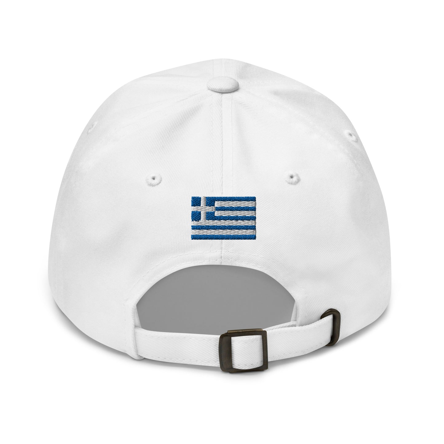 Adjustable Cap "TAVERNA RODOS" Embroidered in Classic White & Royal Blue on Basic Black or Classic White