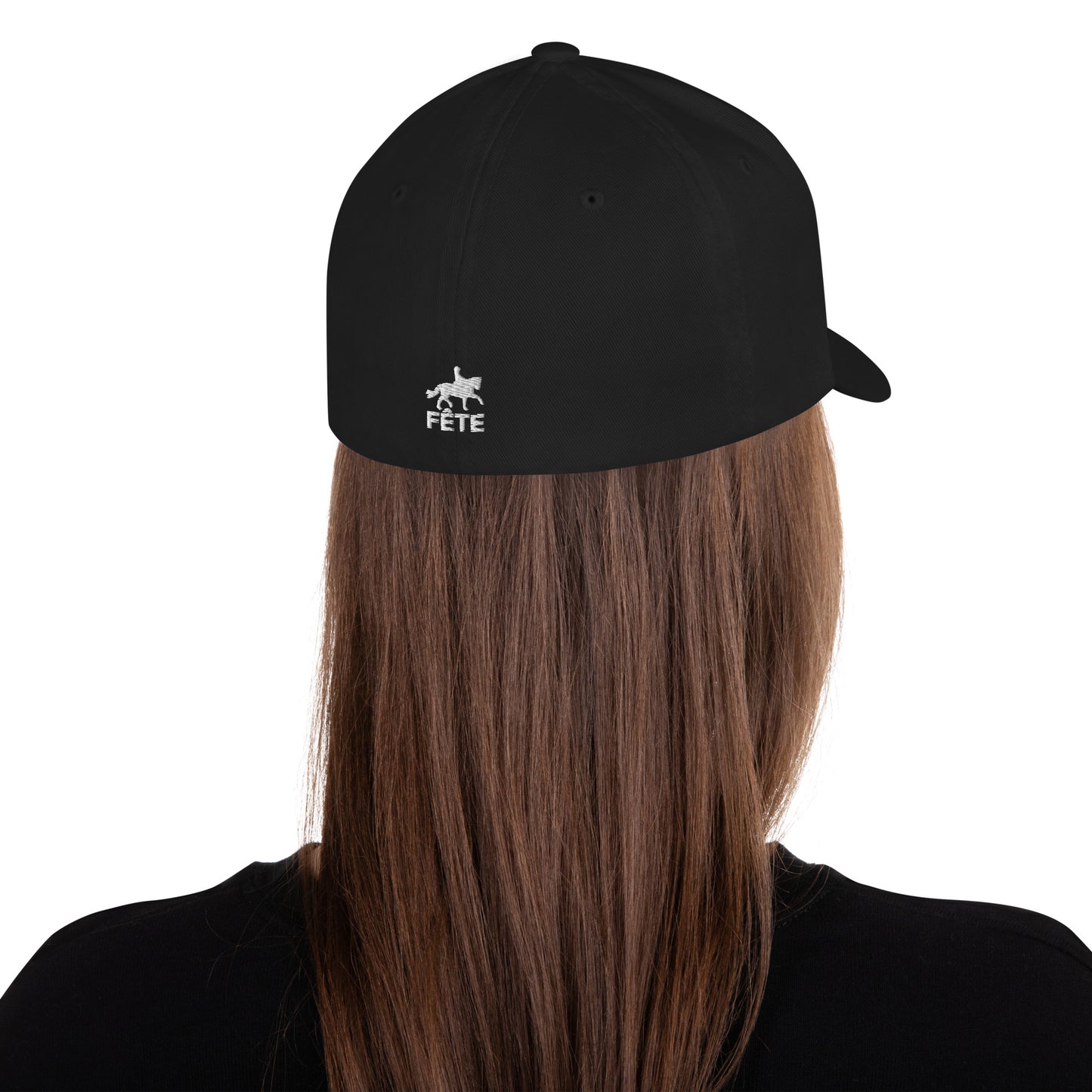 Structured Cap "SOLACE STABLES" Embroidered in Classic White on Basic Black