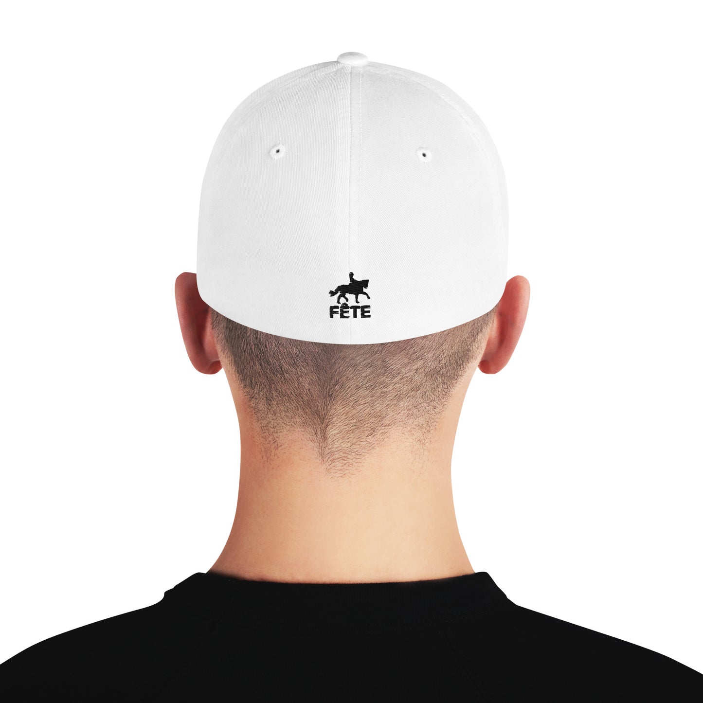 Structured Cap "SOLACE STABLES" Embroidered in Basic Black on Classic White