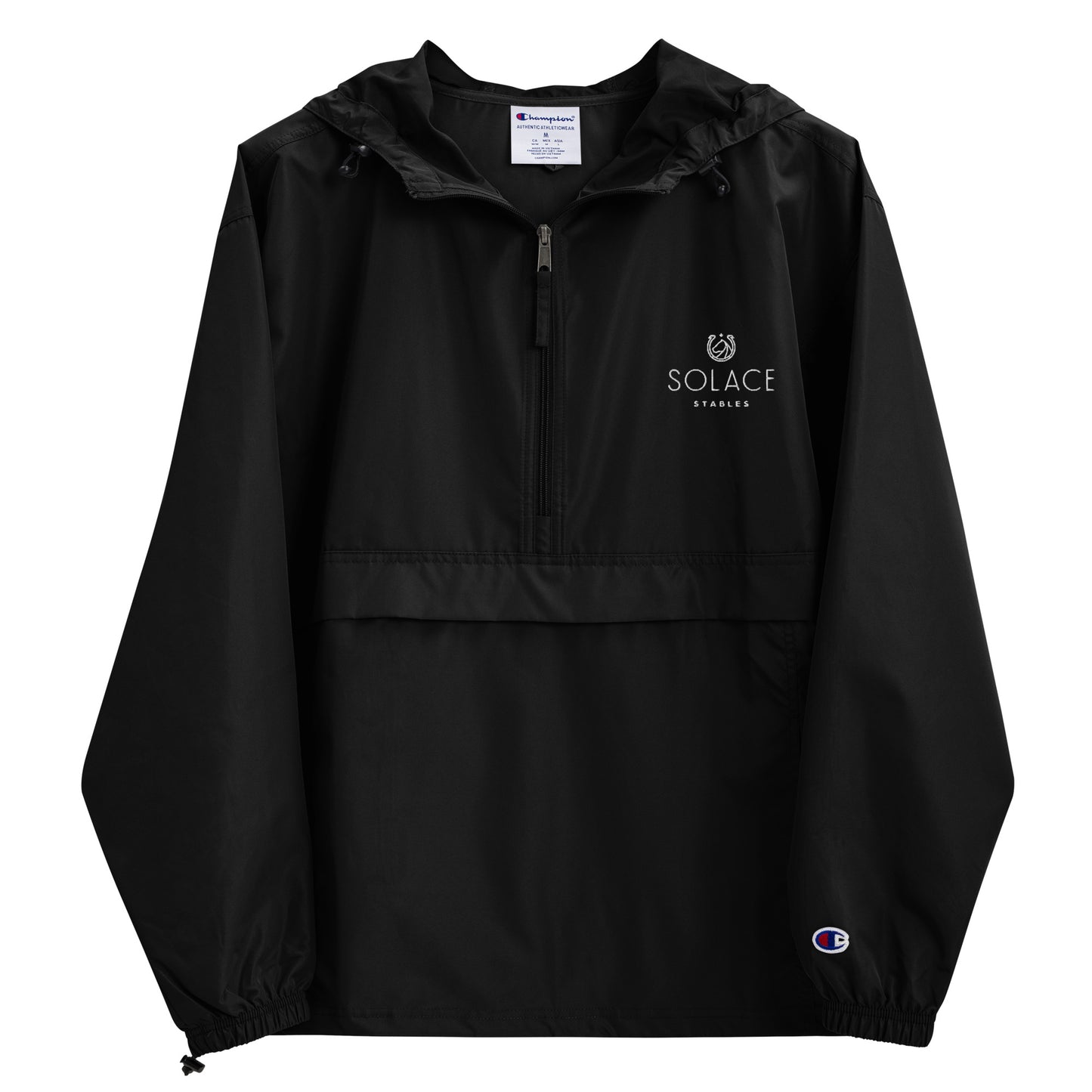 Adult Jacket "SOLACE STABLES" Embroidered in Classic White on Basic Black, French Navy or Light Grey