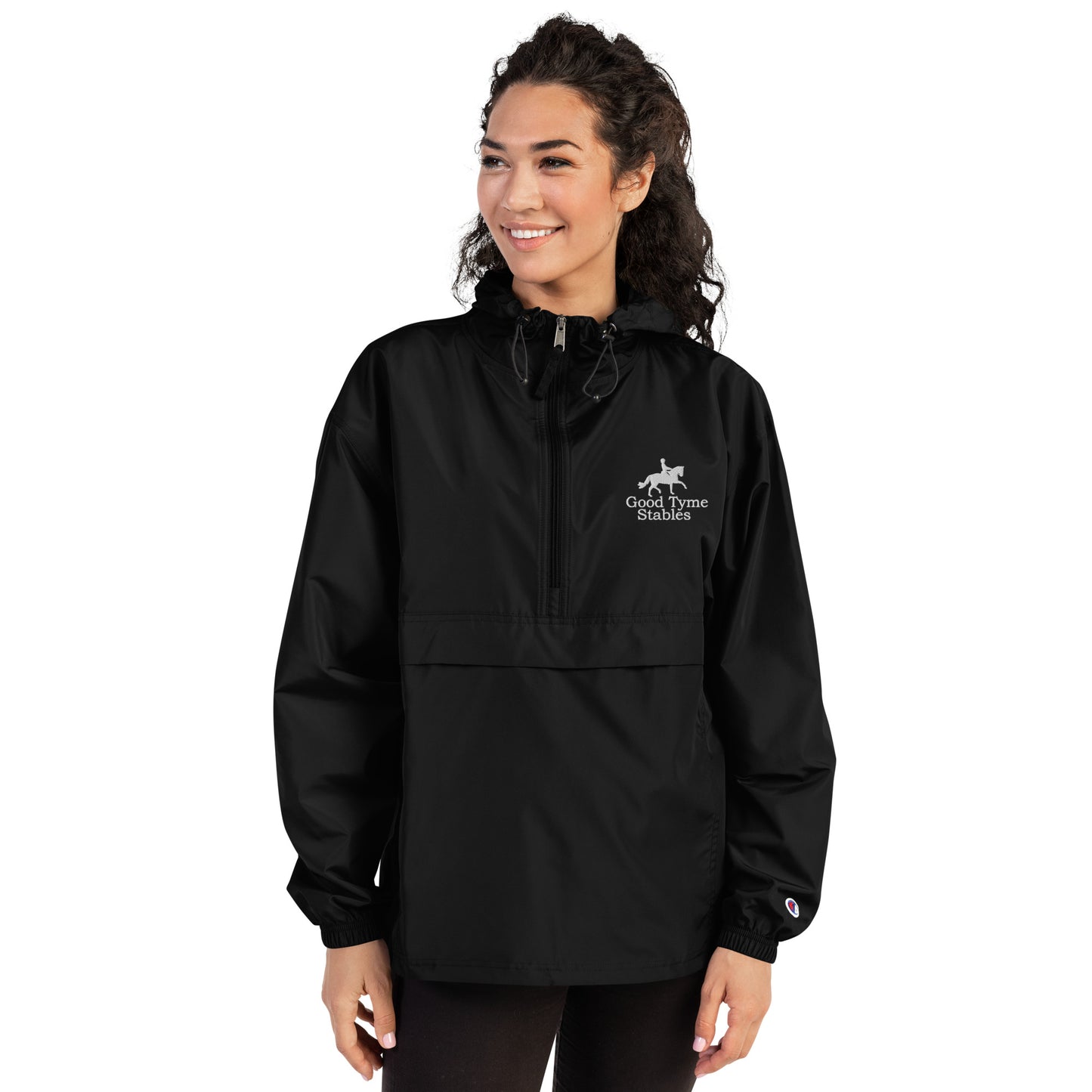 Adult Jacket "GOOD TYME STABLES" Embroidered in Classic White on Basic Black, French Navy or Light Grey