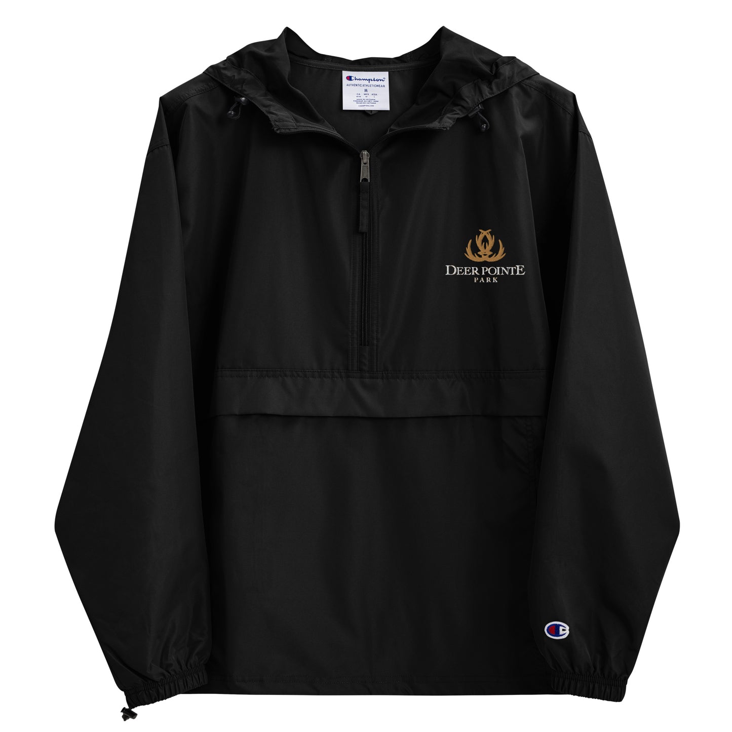 Adult Jacket "DEER POINTE PARK" Embroidered in Classic White & Old Gold on Basic Black, French Navy or Light Grey