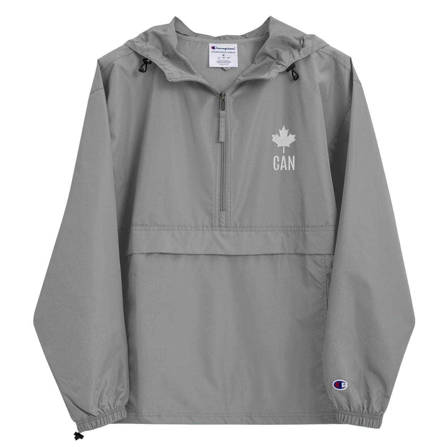 Adult Jacket "CAN" Maple Leaf Embroidered in Classic White on Basic Black, French Navy or Light Grey