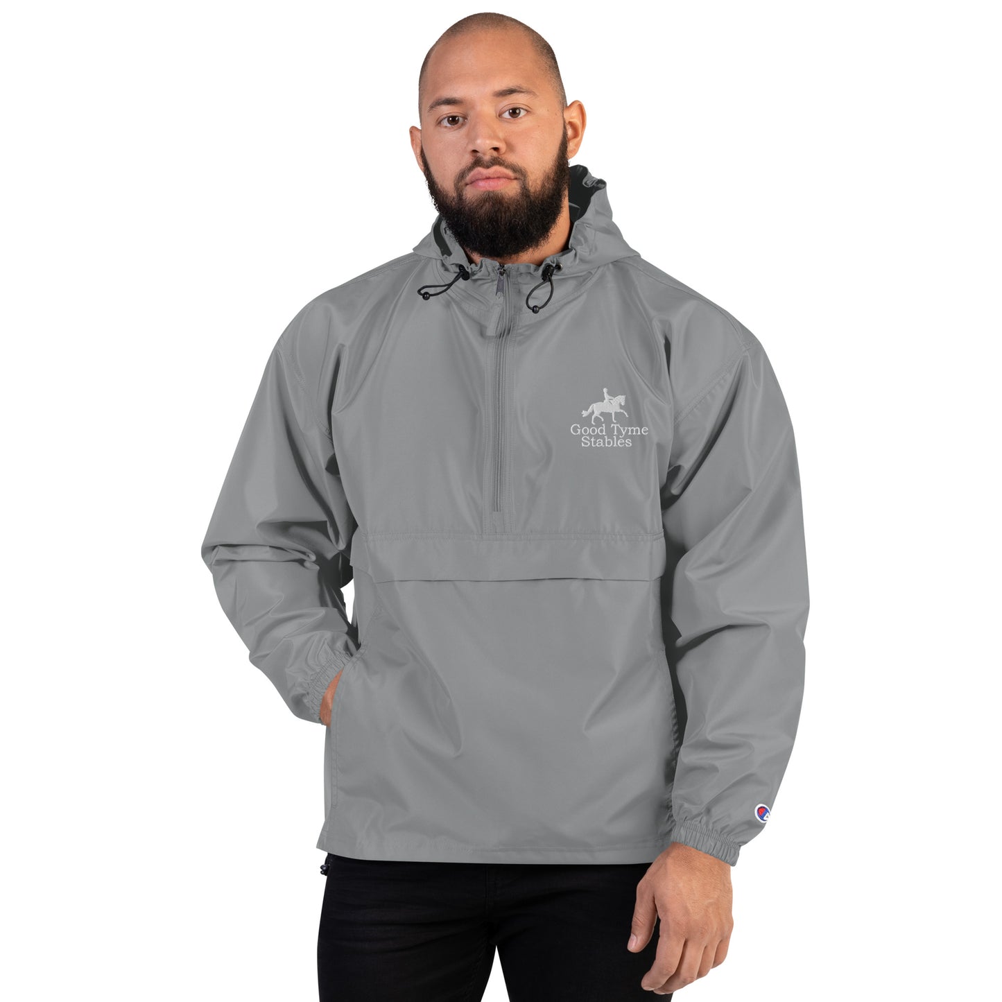 Adult Jacket "GOOD TYME STABLES" Embroidered in Classic White on Basic Black, French Navy or Light Grey