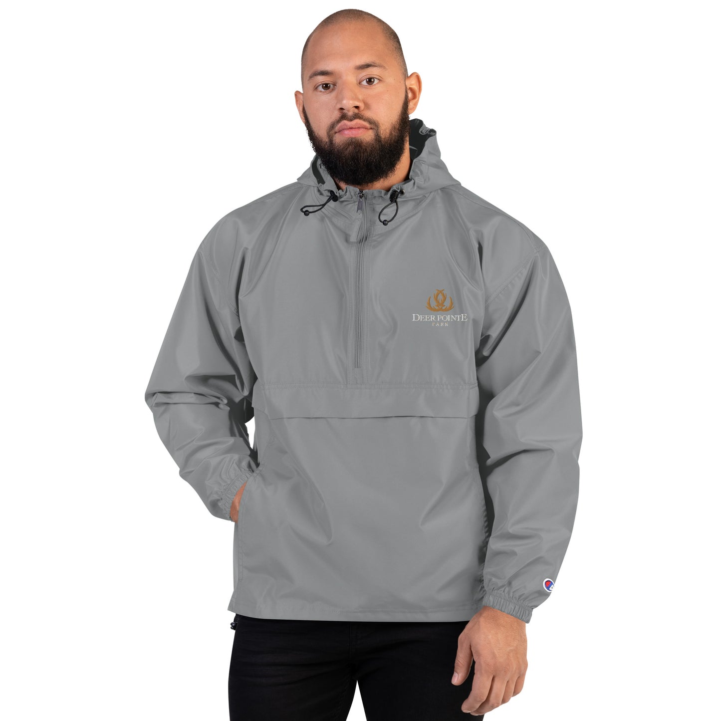 Adult Jacket "DEER POINTE PARK" Embroidered in Classic White & Old Gold on Basic Black, French Navy or Light Grey