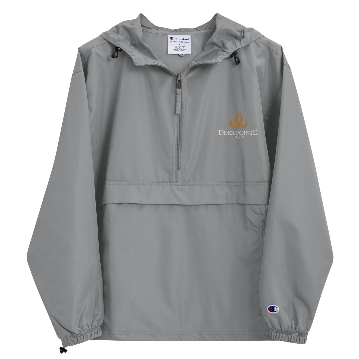 Adult Jacket "DEER POINTE PARK" Embroidered in Classic White & Old Gold on Basic Black, French Navy or Light Grey