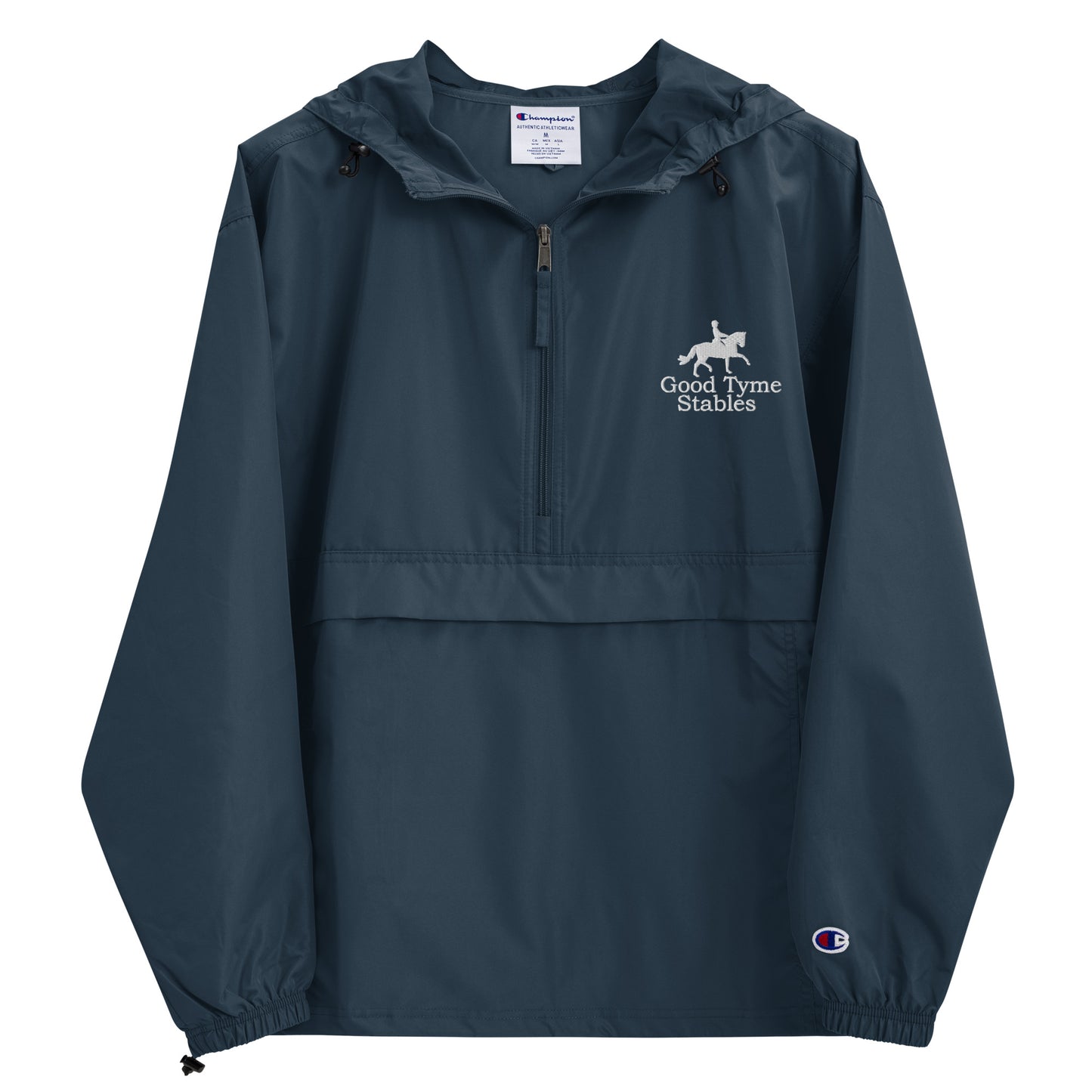 Adult Jacket "GOOD TYME STABLES" Embroidered in Classic White on Basic Black, French Navy or Light Grey