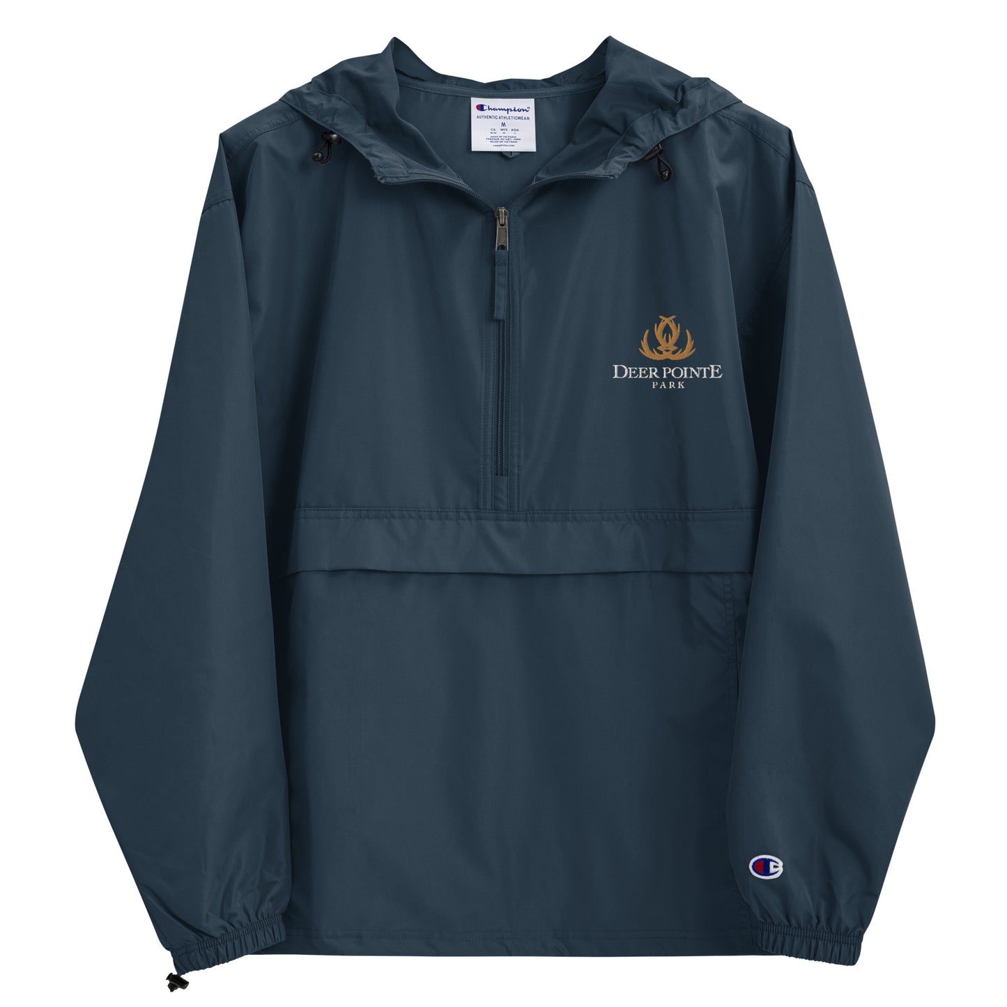 Adult Jacket "DEER POINTE PARK" Embroidered in Classic White & Old Gold on Basic Black, French Navy or Light Grey