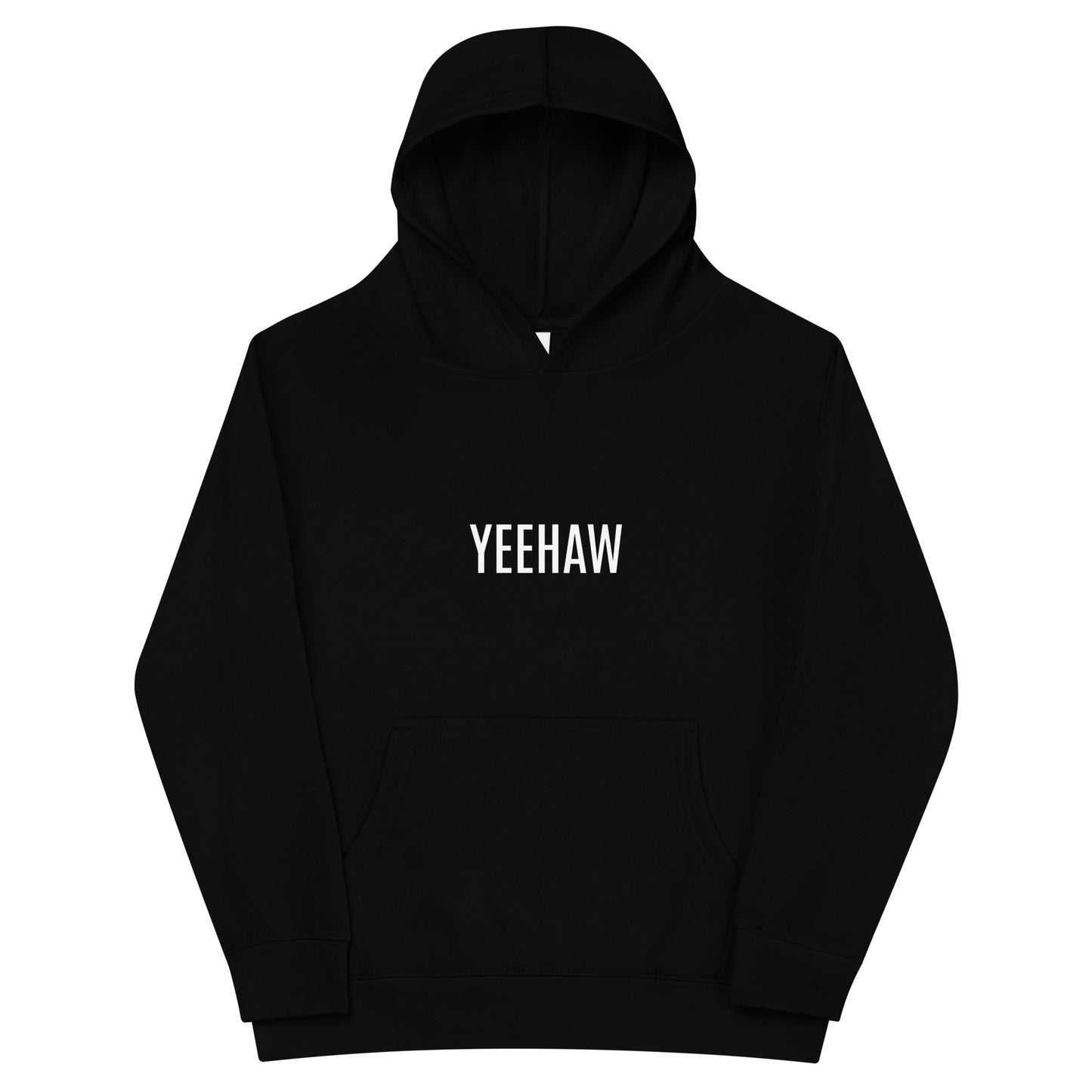 Children's Fleece Hoodie "YEEHAW" in Classic White on Basic Black or French Navy
