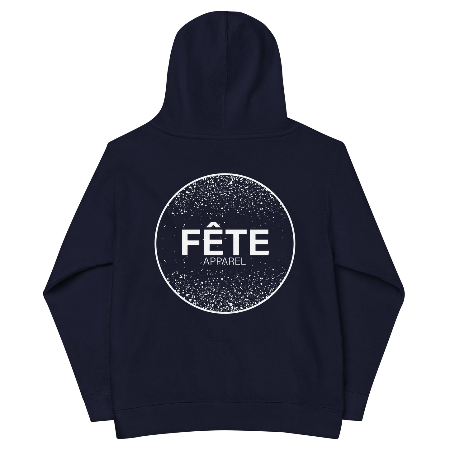 Children's Fleece Hoodie "GIDDY UP" in Classic White on Basic Black or French Navy