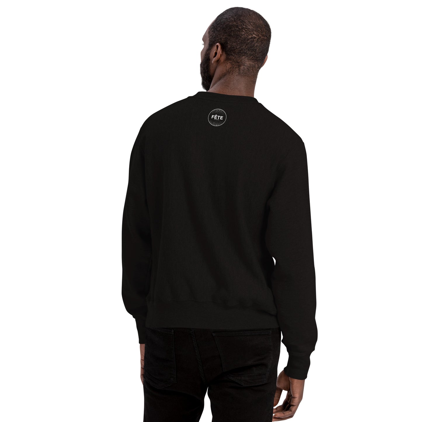 Men's Sweatshirt "TAVERNA RODOS" Embroidered in Classic White on Basic Black