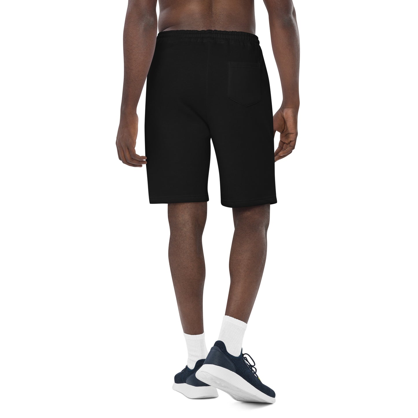 Men's Fleece Shorts ""FÊTE" Logo Embroidered in Classic White on Basic Black