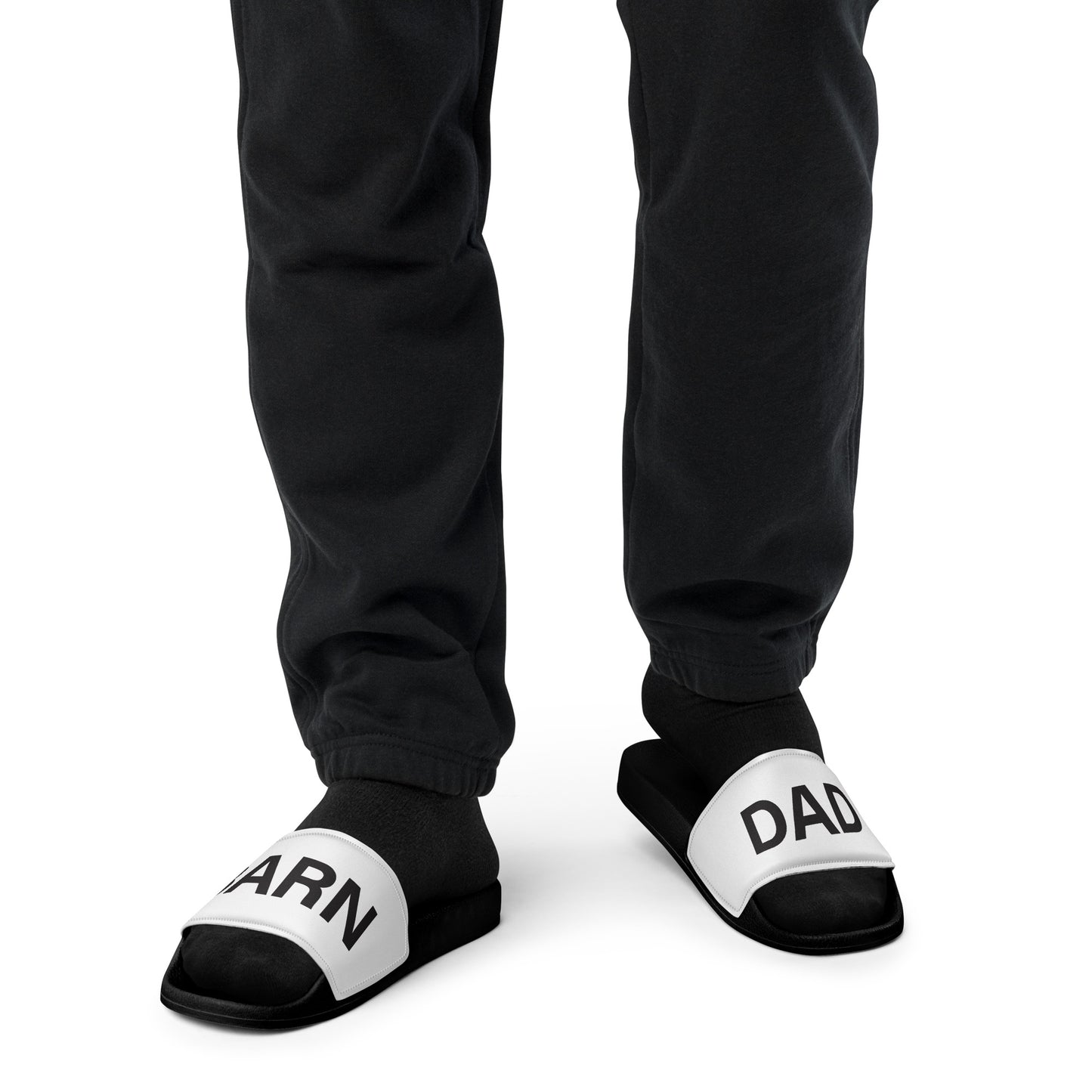 Men’s Slides "BARN DAD" in Black & White